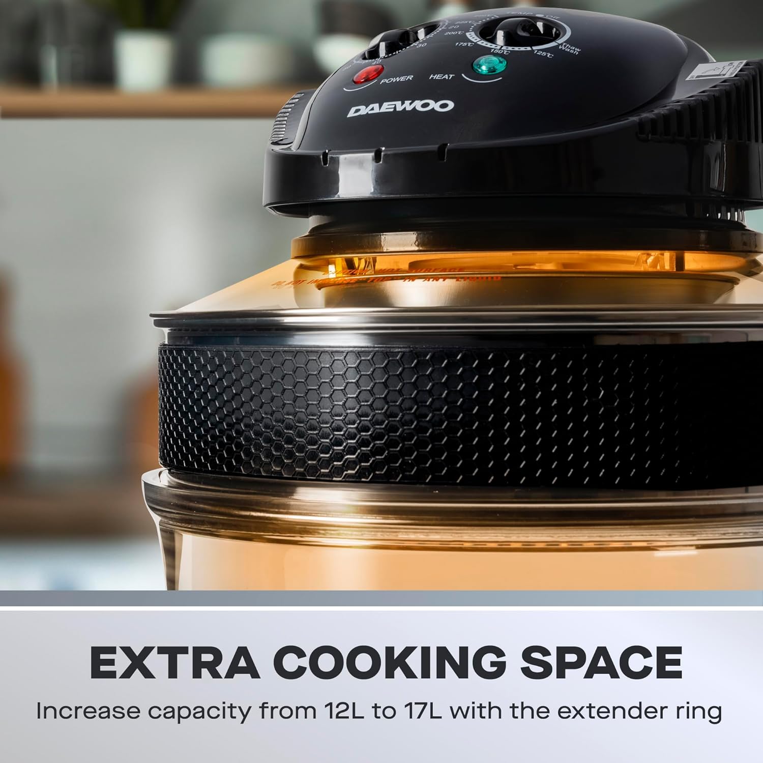 Thumbnail 3 de Daewoo 17L Halogen Air Fryer Oven with Extender Ring (2025) – Large Family Capacity