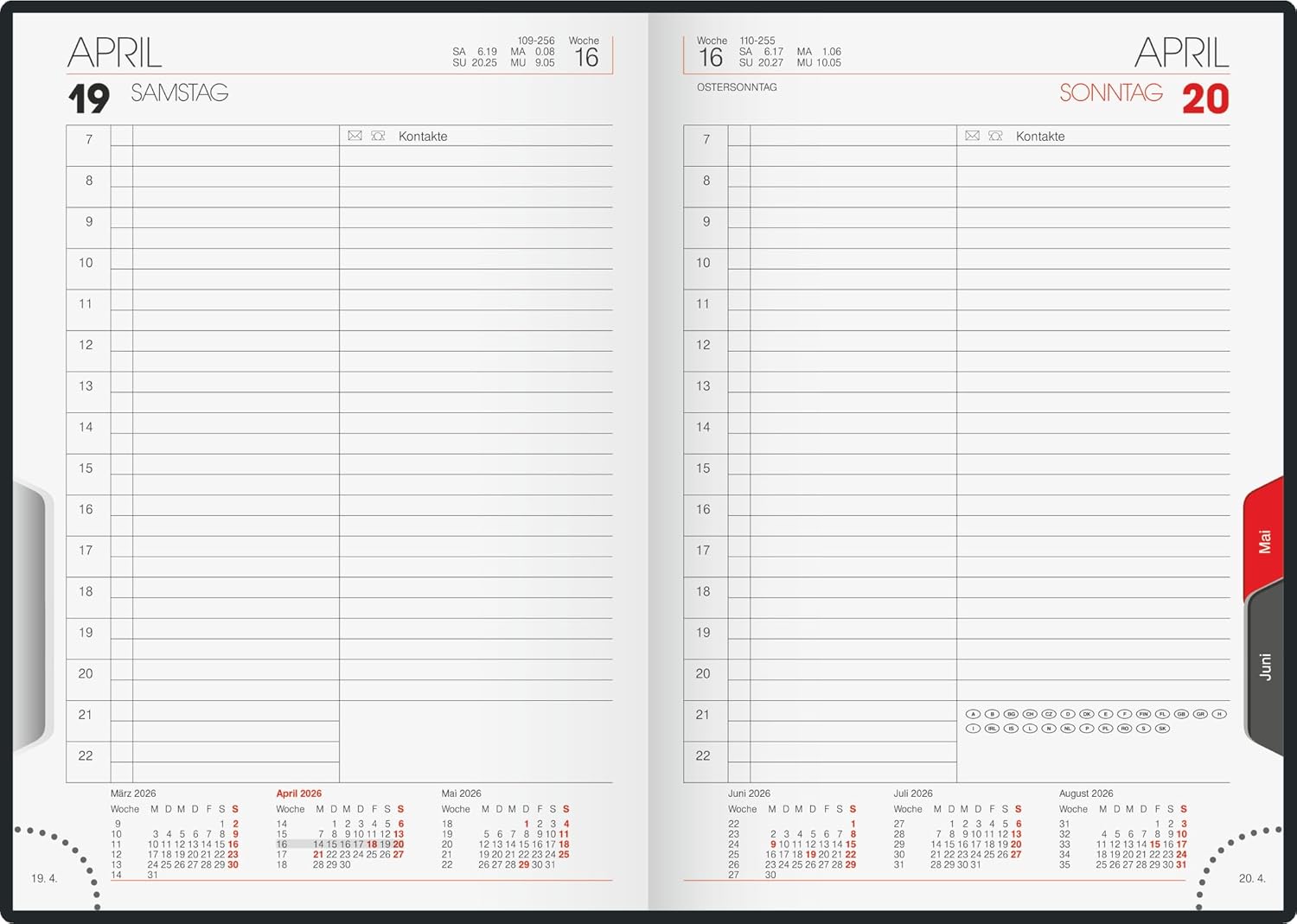 Thumbnail 2 de BRUNNEN Buchkalender Mod. 765 ’26 (A5) – Vulkanschwarz, 1 Seite pro Tag