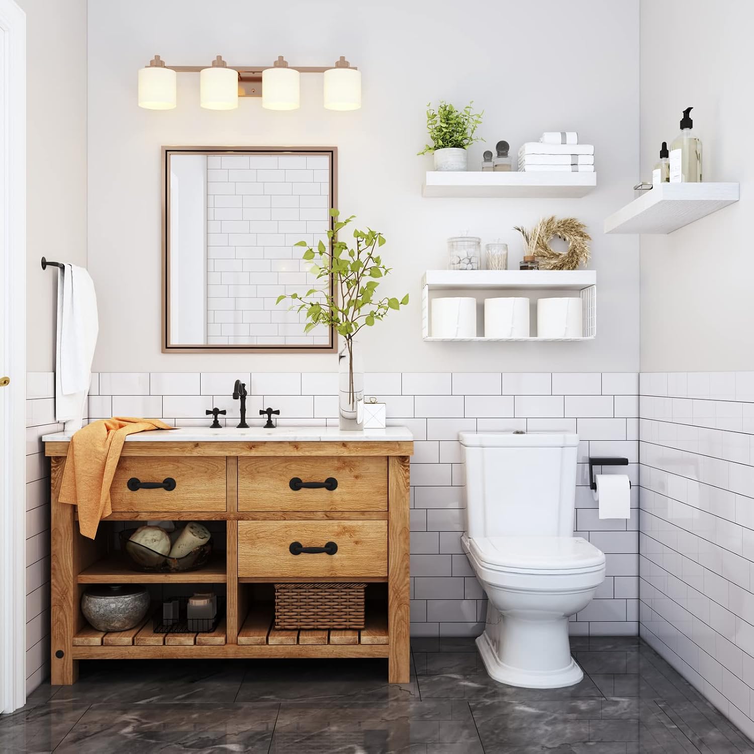 Detalle 2 de QEEIG Bathroom Shelves Set of 3