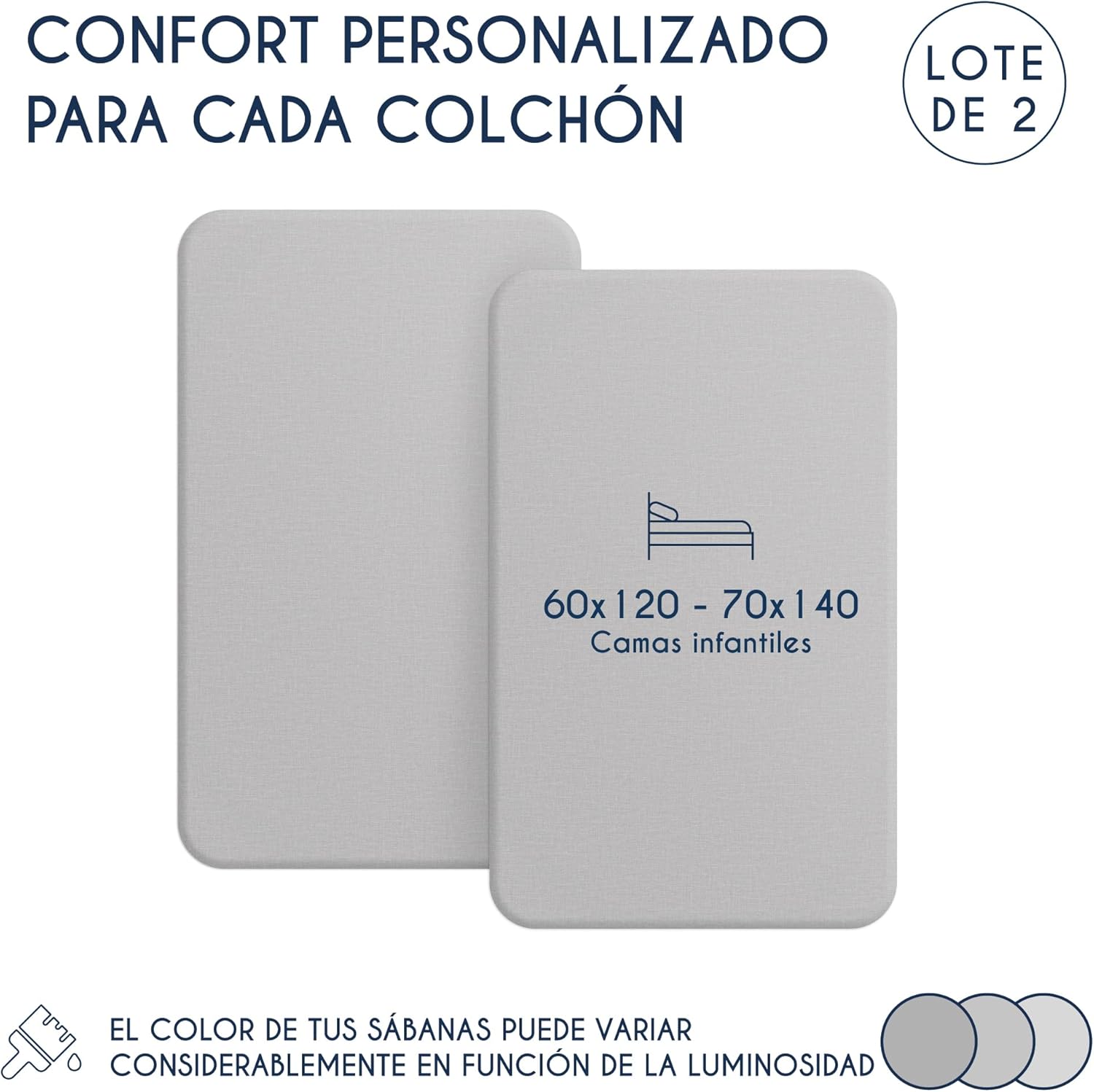 Thumbnail 1 de Dreamzie Juego 2 Sábanas Cuna 60x120/70x140 Algodón 100%