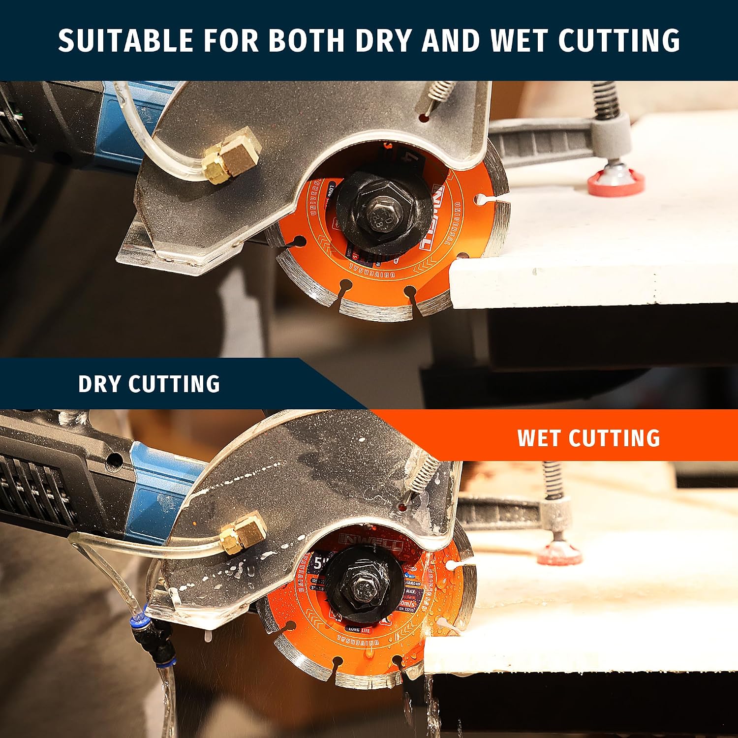 Detalle de Inwell IN0201115 4.5-Inch Segmented Diamond Saw Blades, 7mm Segments, 2-Pack