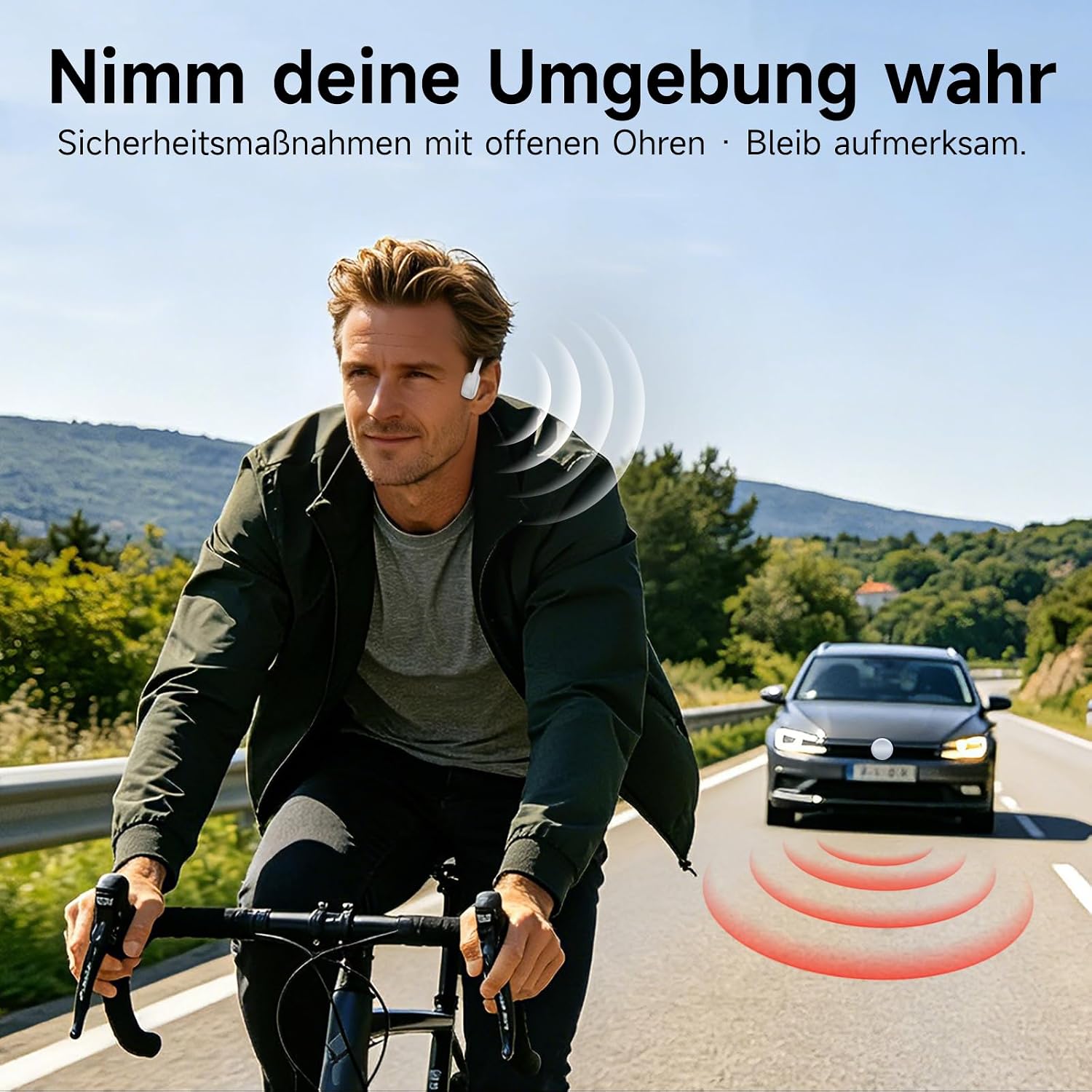 Detalle de esonstyle Knochenleitung-Kopfhörer Bluetooth 6.0, IPX7 – Open-Ear, 10 Std. Akku, wasserdicht