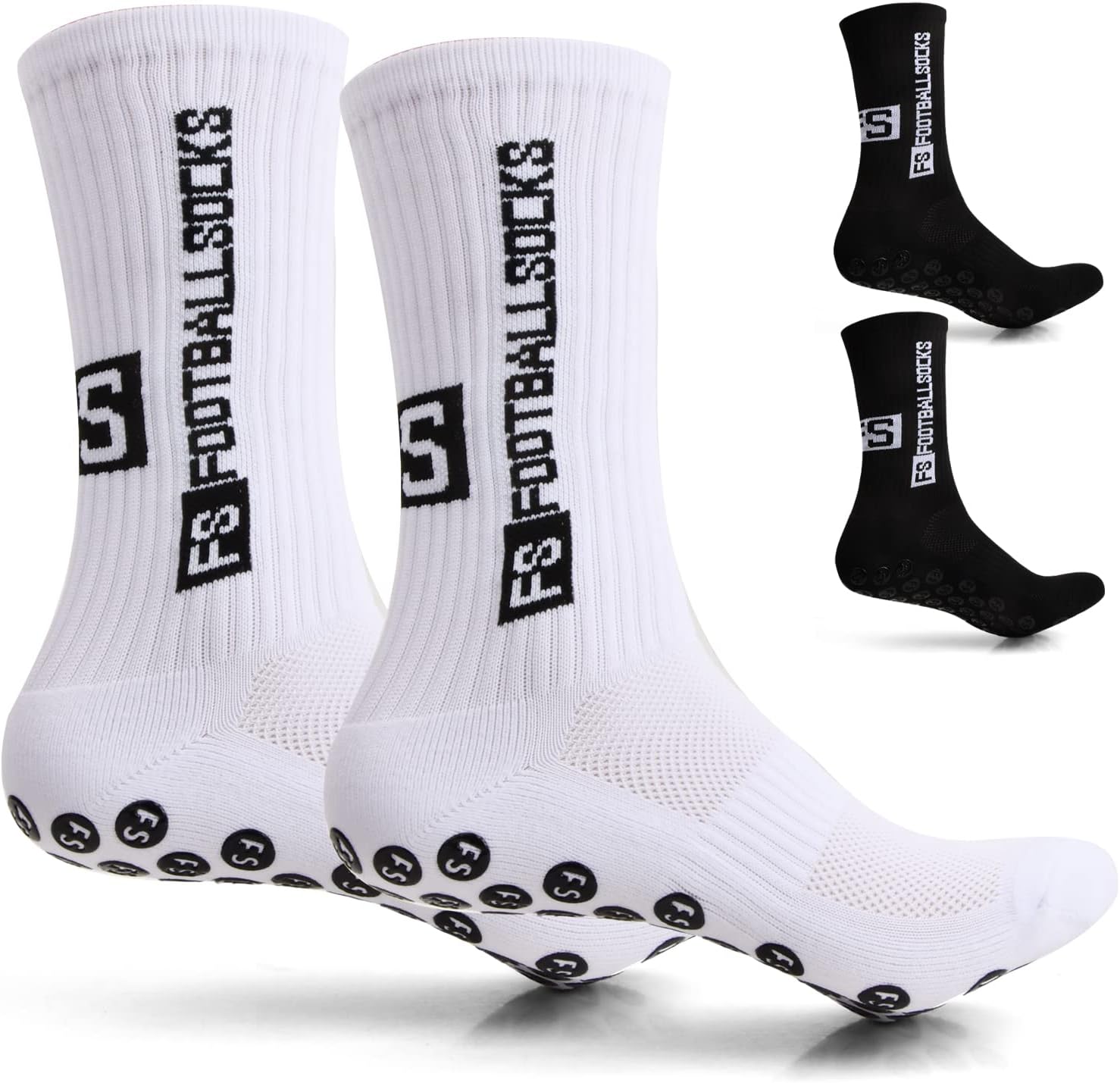 Naseom : 2 paires de chaussettes de football antidérapantes — confort universel et adhérence fiable
