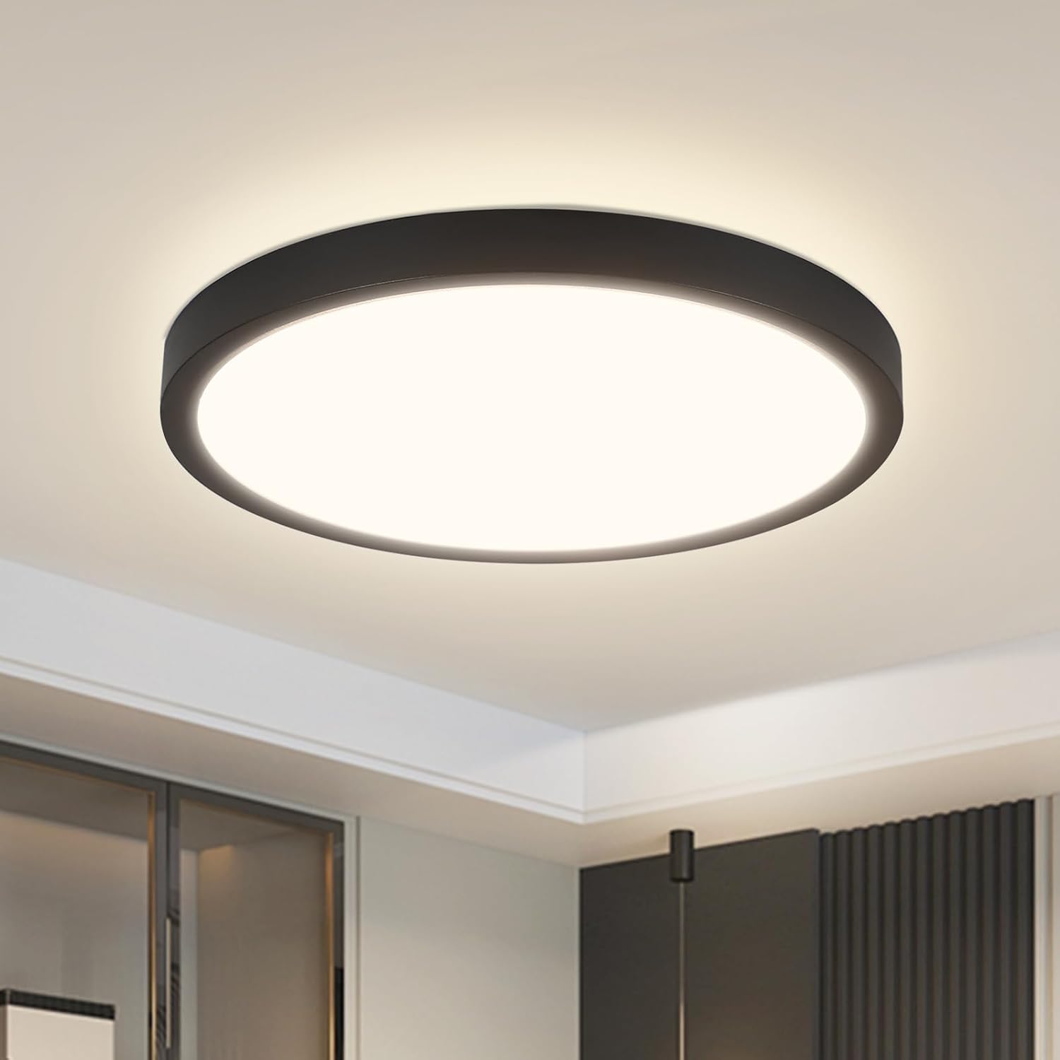 Detalle de cupgow 18HMD-4K-DE led-plafondlamp, zwart, 18 cm, 15 W, 4000 K