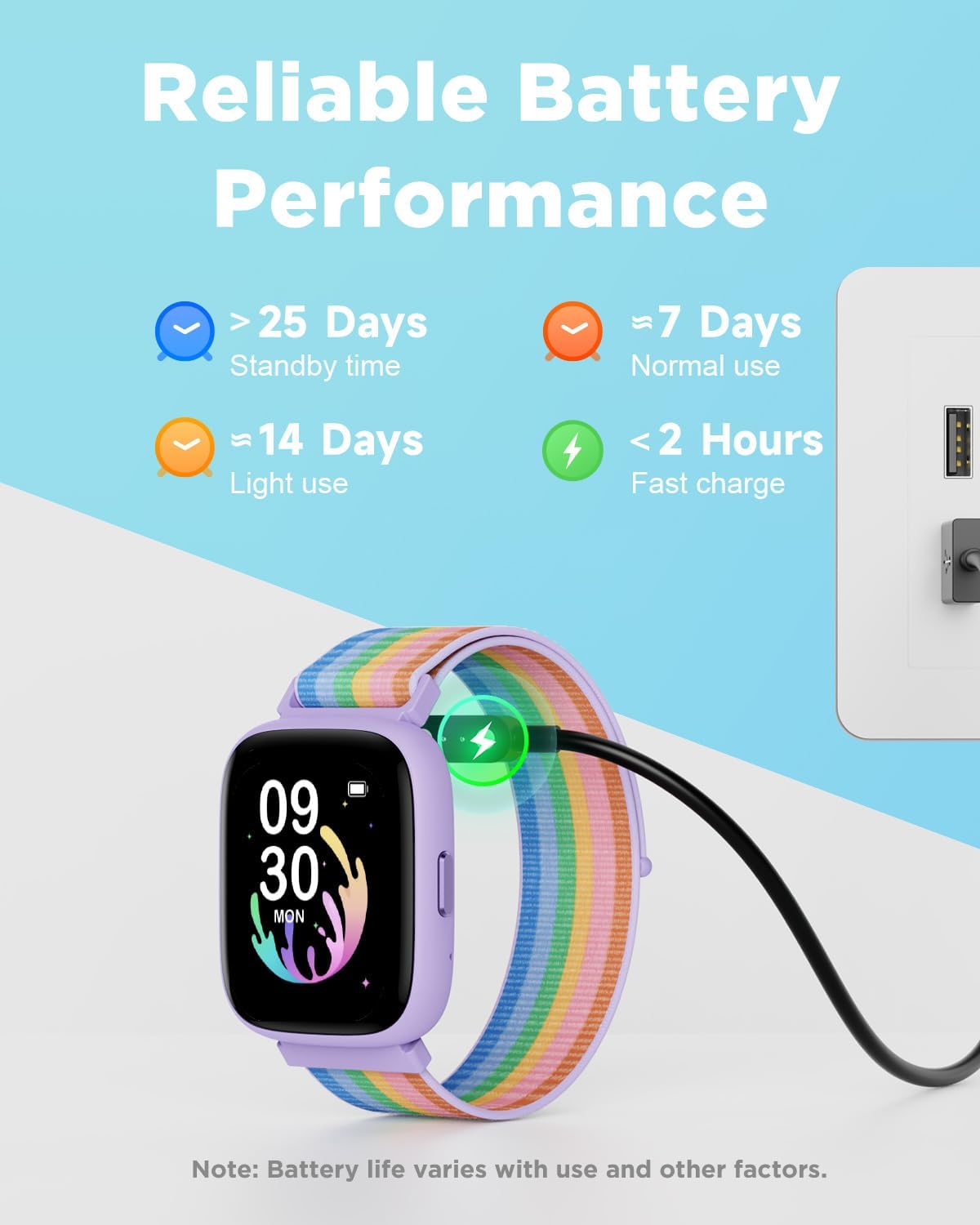 Thumbnail 6 de BIGGERFIVE Smart Watch for Kids (BRAVE 2) with 1.8" Touch Screen Fitness Tracking, IP68 & Sleep Monitoring