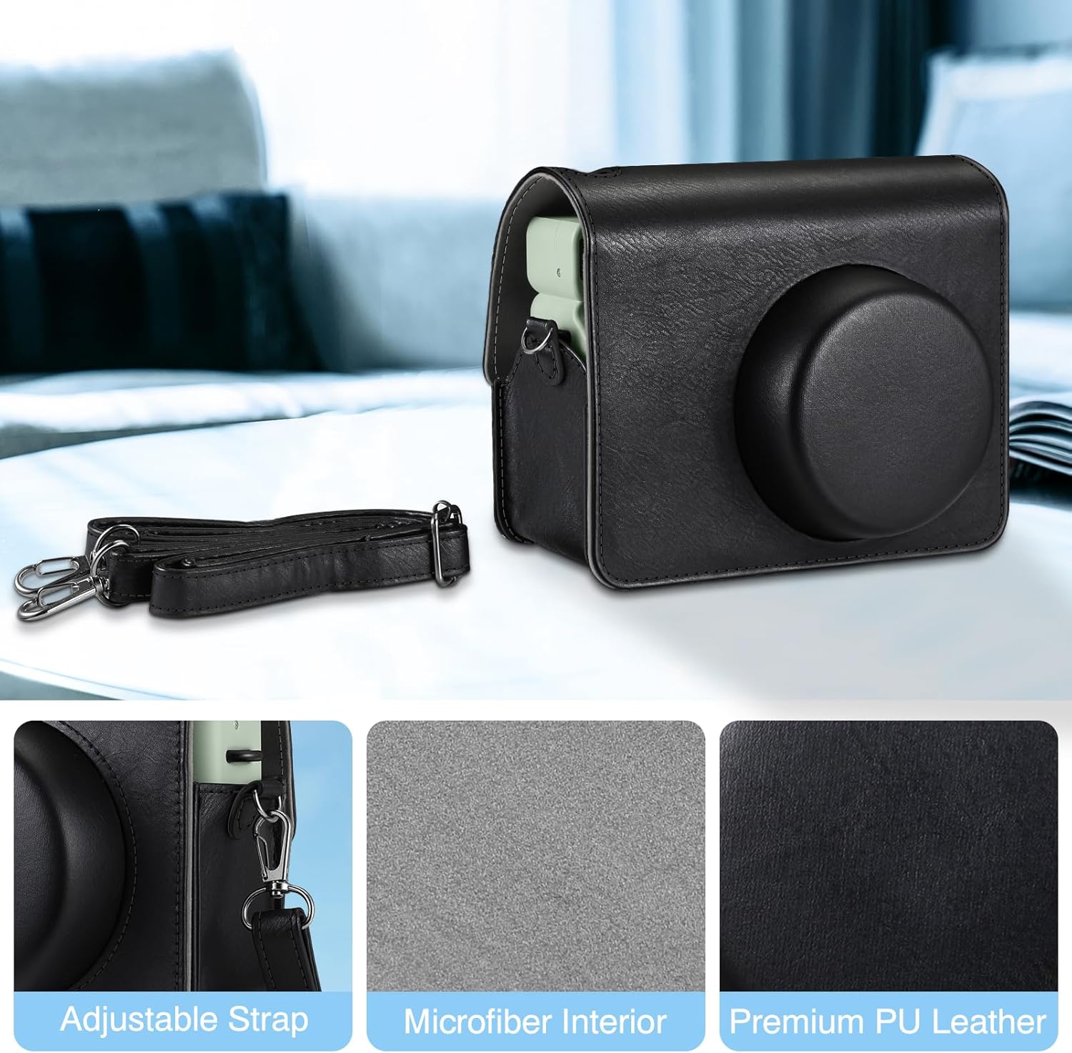 Detalle de FINTIE Tasche für Fujifilm instax Wide 400 – Schutz-Hülle mit abnehmbarem Schulterriemen