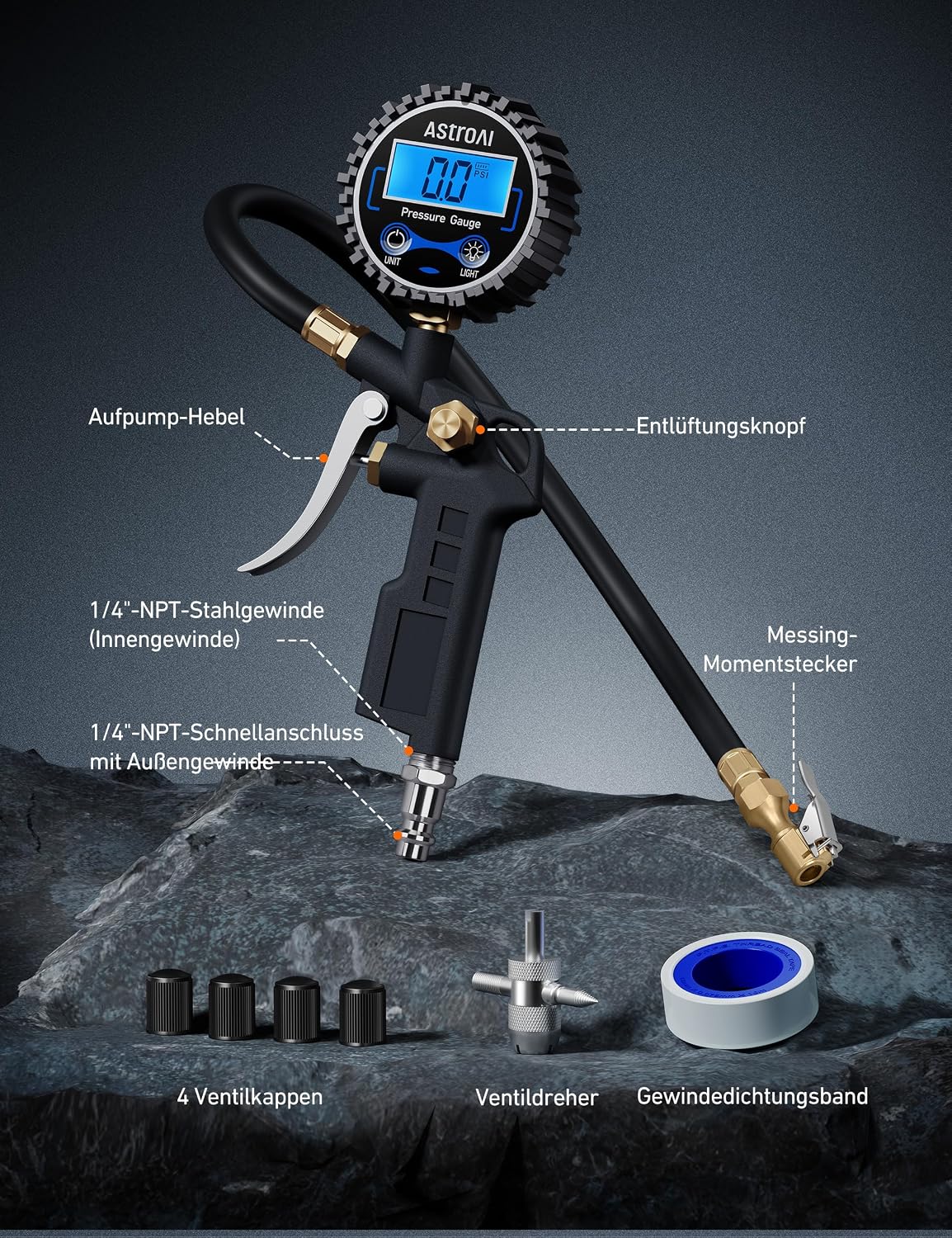 Thumbnail 1 de AstroAI Digitaler Reifenfüller 250 PSI