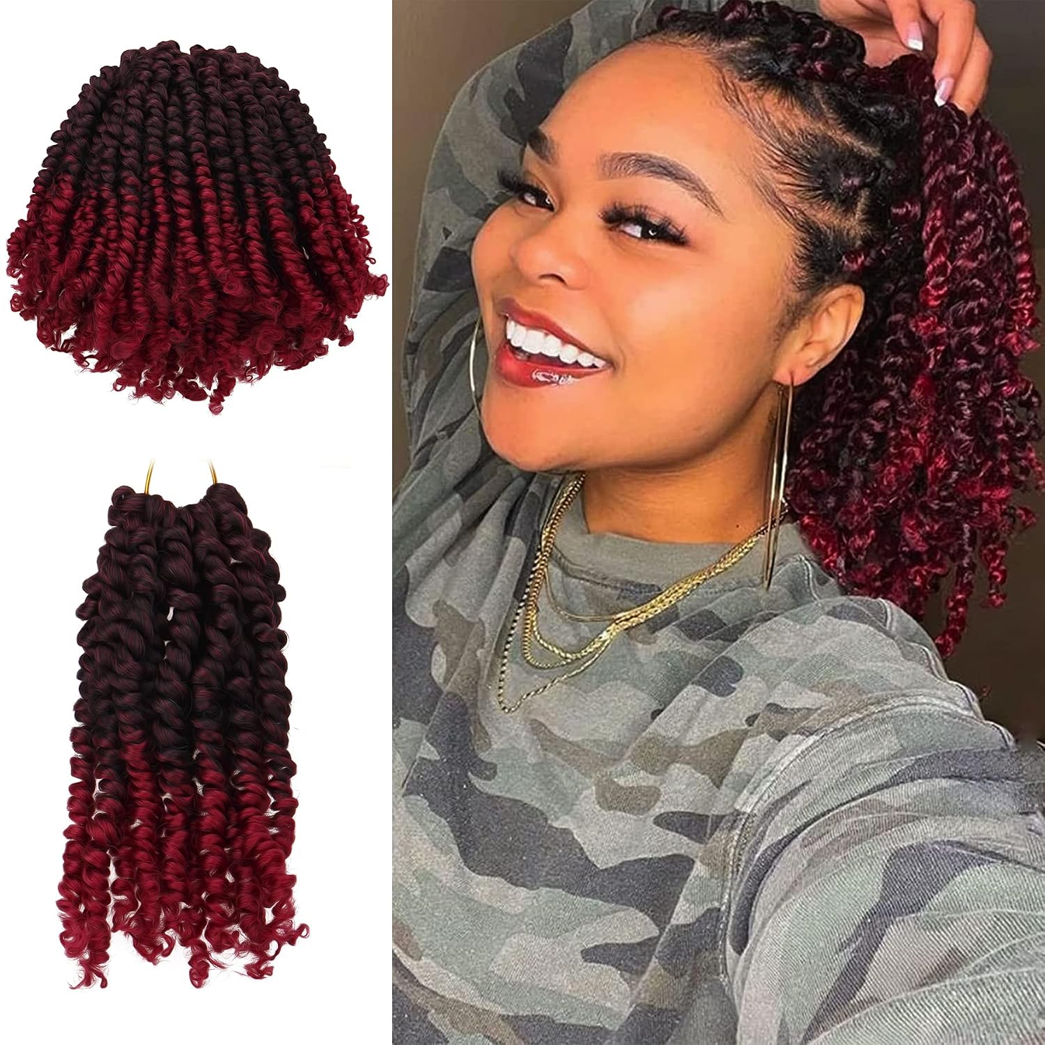 Detalle de Hahoness Passion Twist Crochet Hair, 6-Inch