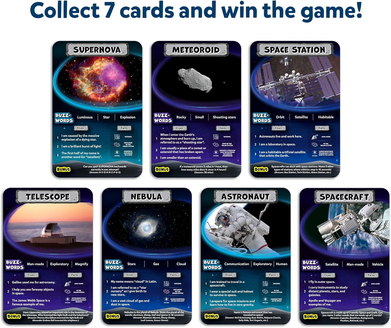 Thumbnail 4 de Skillmatics Guess in 10 NASA Space (Guessing Game) for ages 8+ — 50 cards, clue cards and travel play
