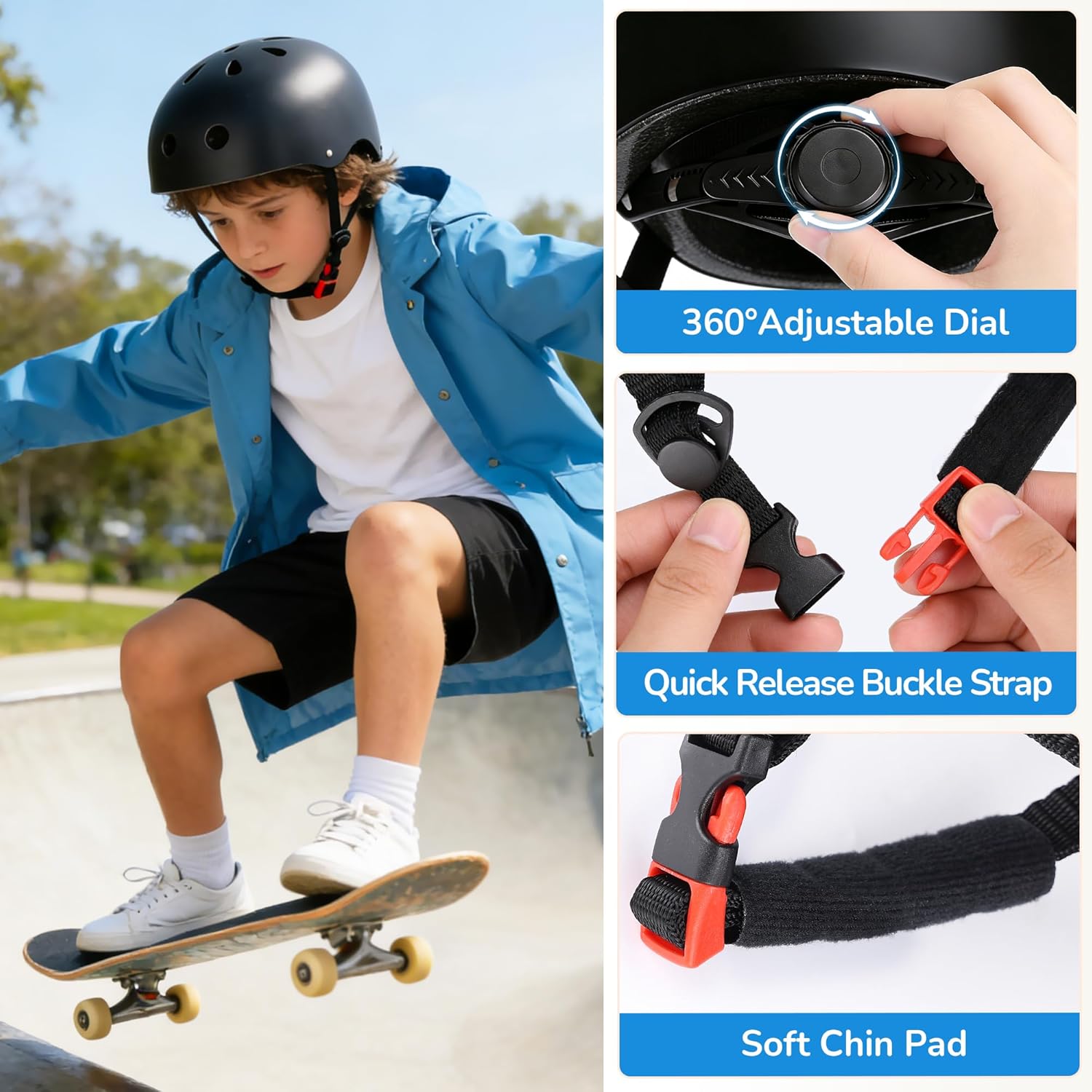 Thumbnail 3 de Kids Bike Helmet: Adjustable, Lightweight Multi-Sport Protection for Ages 1-14