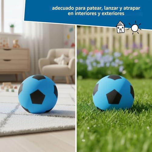 Detalle de Alldoro Balón de Espuma Azul Ø20 cm – Fútbol suave para interiores