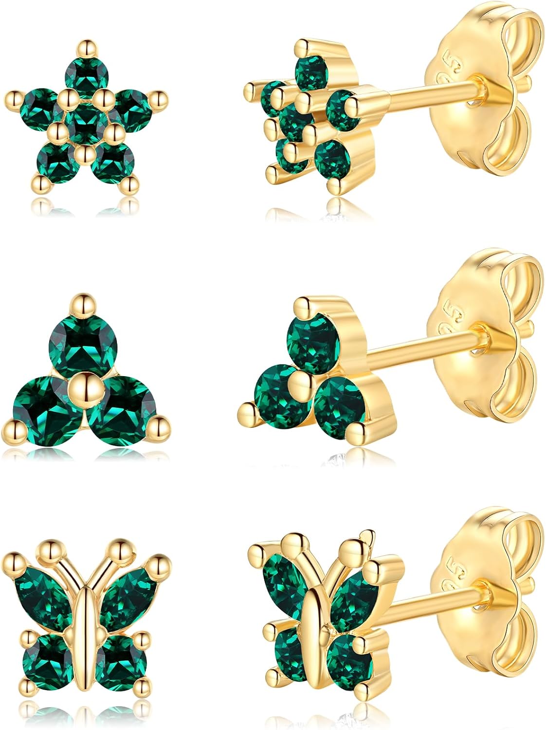 Detalle de HUABOLA CALYN Silber Ohrstecker Set 925