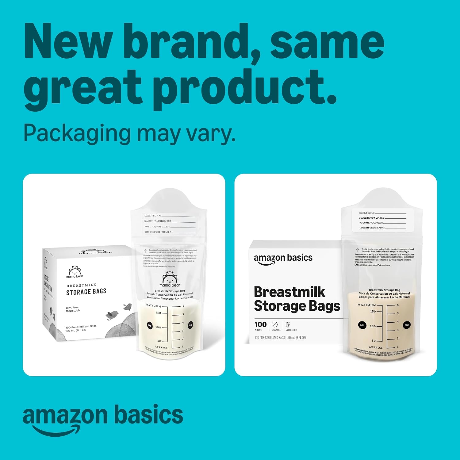 Thumbnail 1 de Mama Bear Breastmilk Storage Bags 100 count