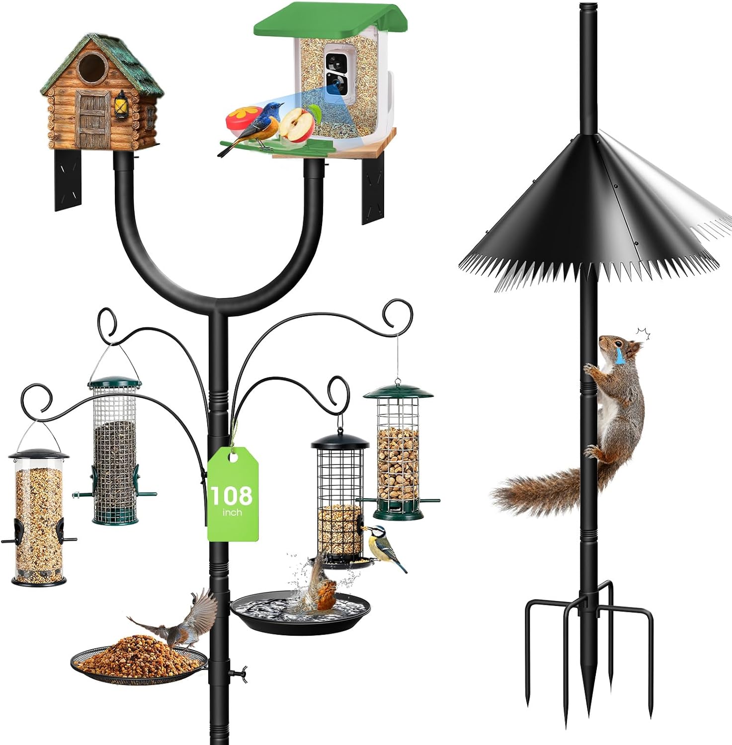Detalle de MQHUAYU squirrel proof bird feeder stake
