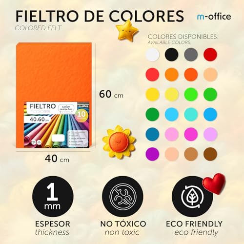 Thumbnail 1 de m-office Fieltro 40x60 cm azul claro, pack 10 unidades 🧵