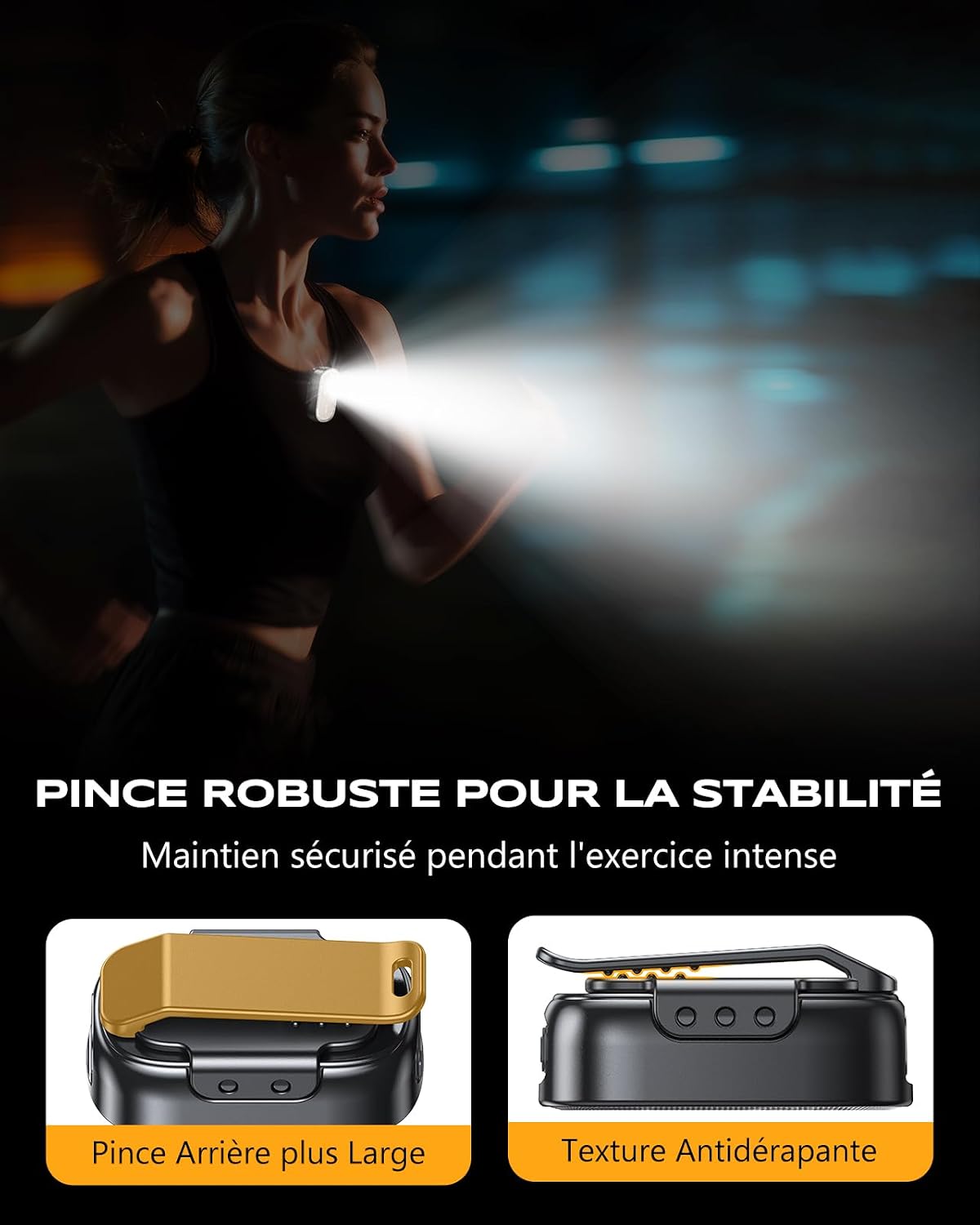 Detalle 1 de CIRYCASE X30 clipzaklamp met 10 lichtstanden, spotlicht en IP65