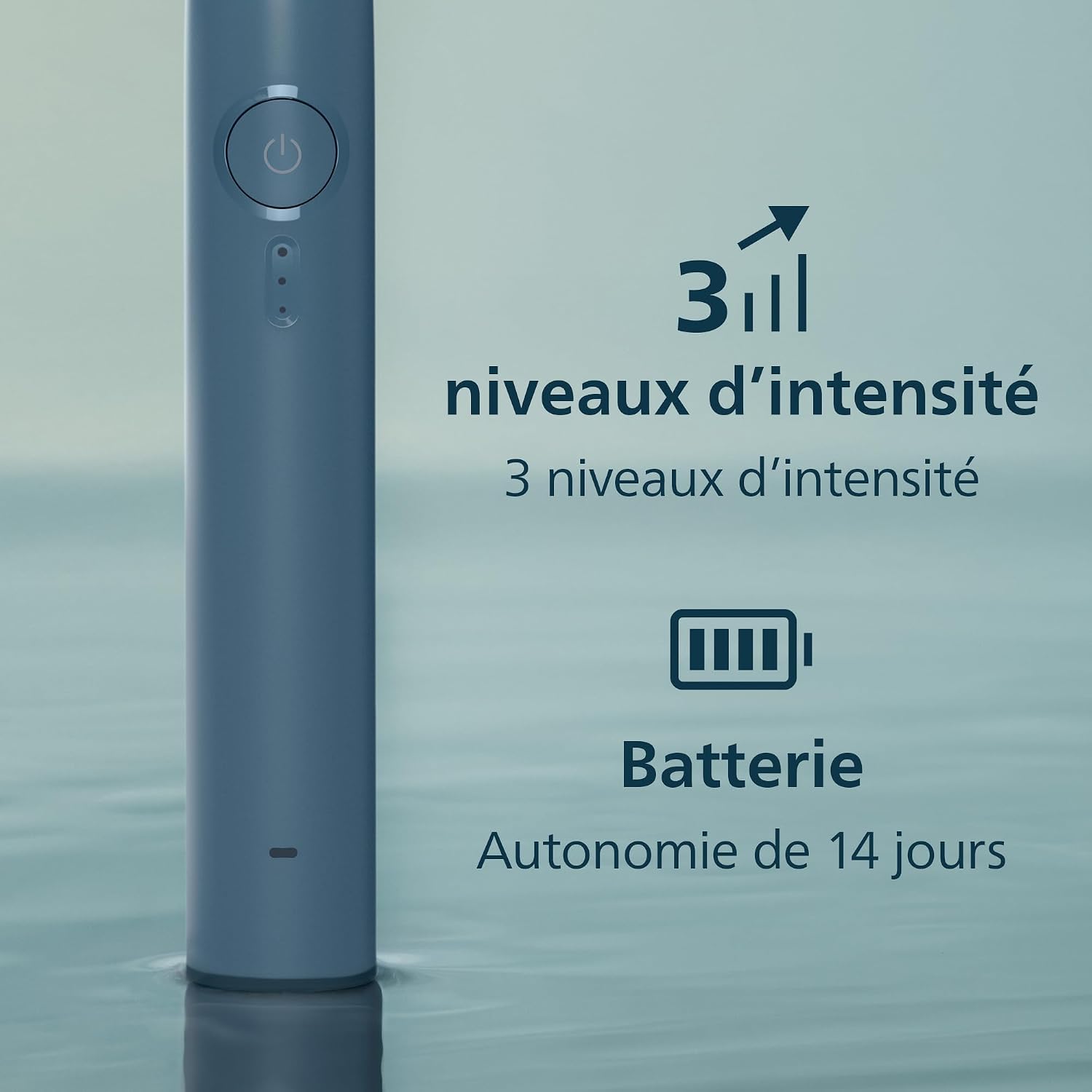 Detalle de Philips Sonicare série 3100 HX4034/24 – brosse à dents électrique bleue marine avec capteur de pression
