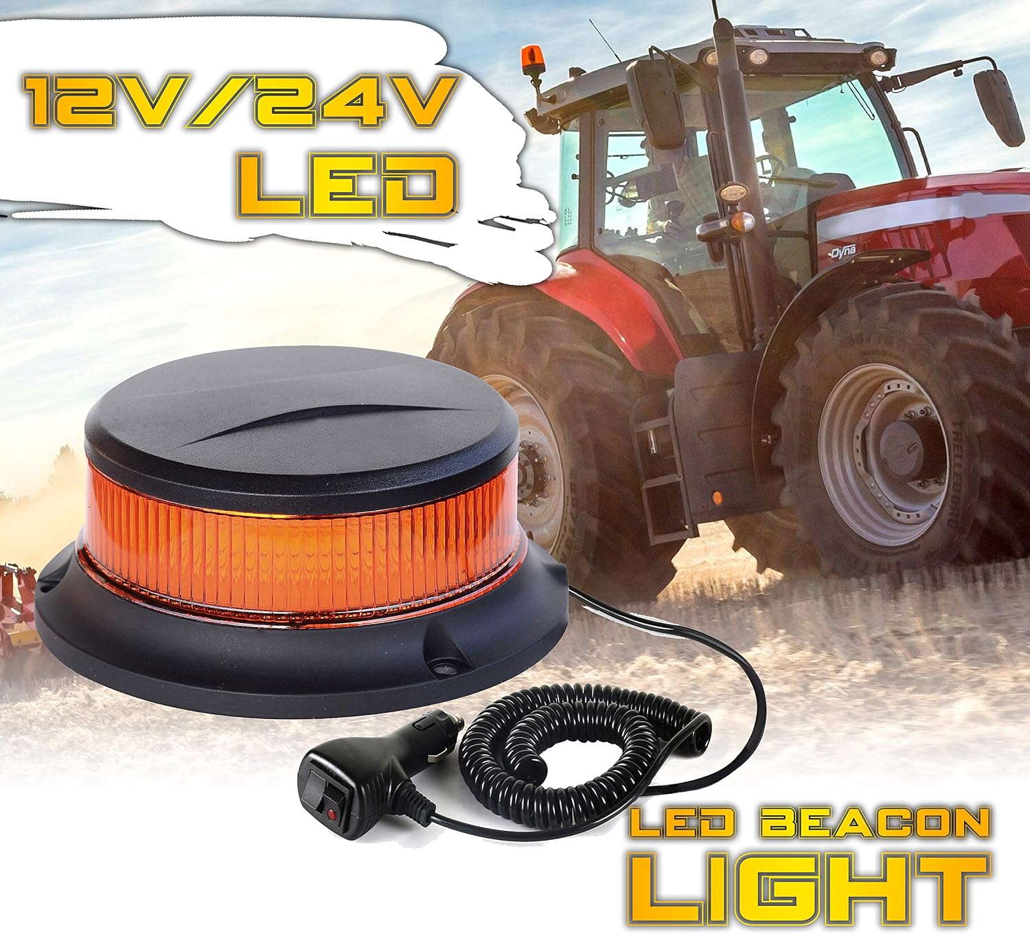 Thumbnail 4 de Ryme Automotive draaibare LED-waarschuwingslamp, amber, R65-goedgekeurd