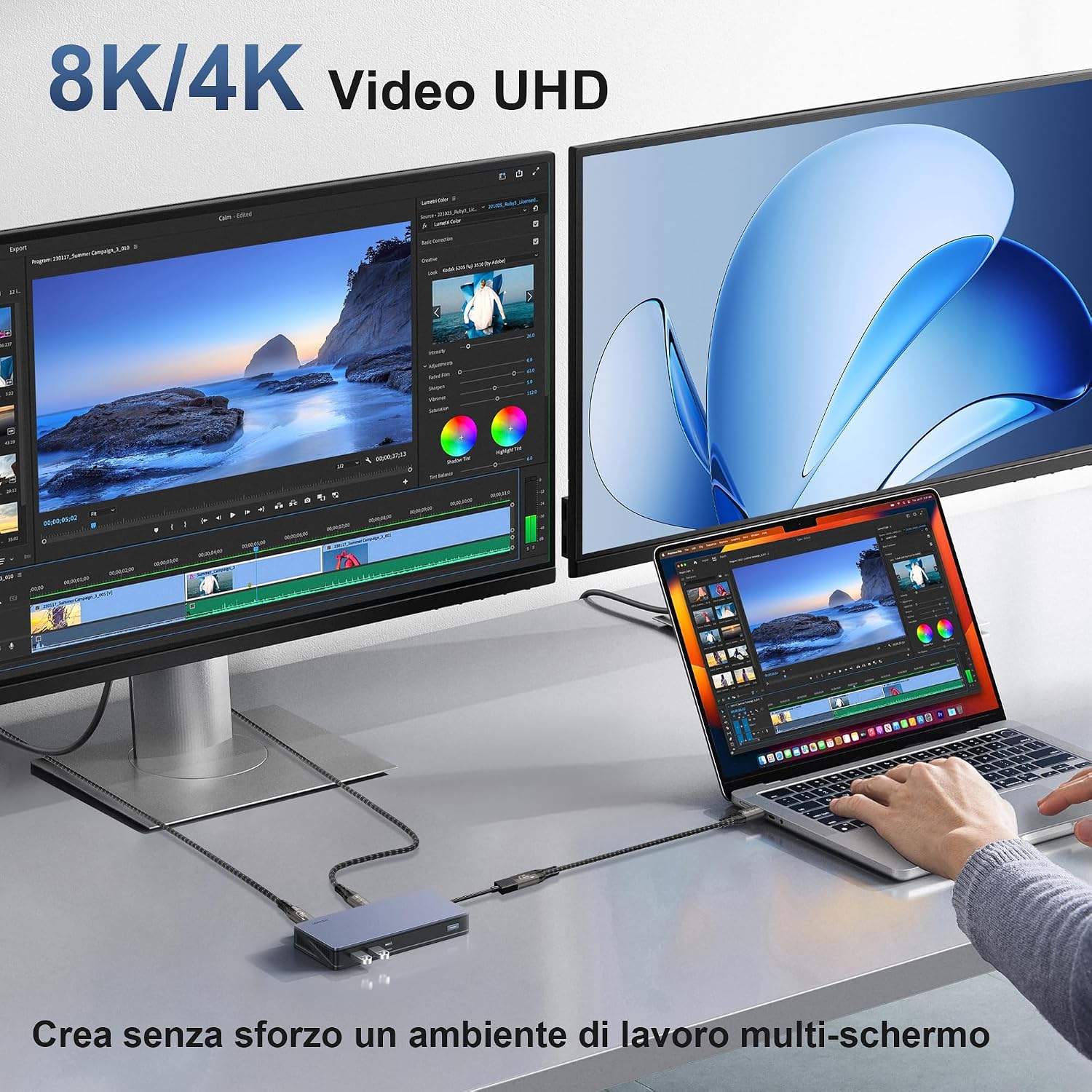 Detalle 2 de ZIKNYDO Prolunga USB C 1m: porta USB-C 3.2 Gen 2x2, 20 Gbps, 8K/4K e PD 3.1 fino a 240W