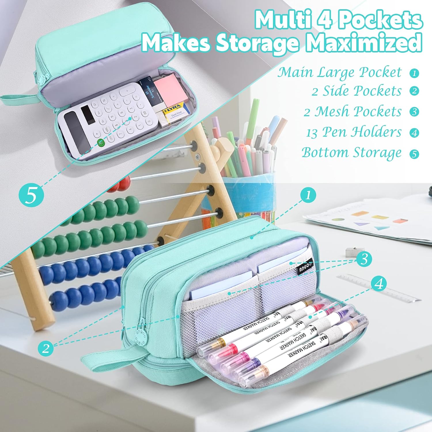 Detalle 2 de Howala Large Capacity Pencil Case