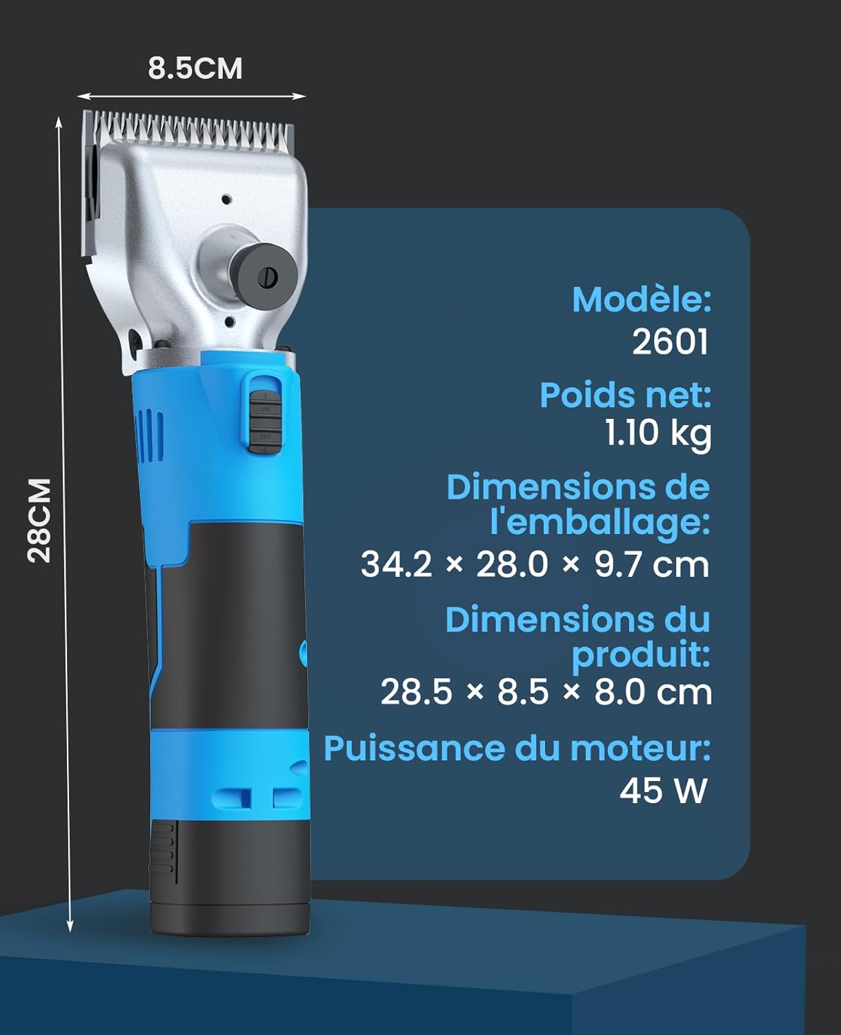 Thumbnail 6 de Oneisall Tondeuse Cheval Sans Fil à 2 Batteries – Puissante, Ergonomique et Sans Câble