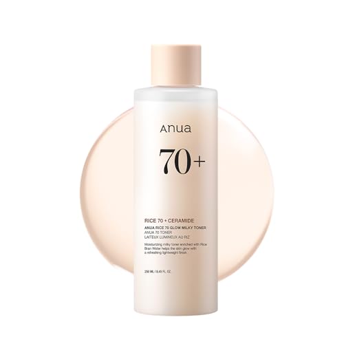 Detalle de ANUA Rice 70 Glow Milky Toner, 250ml – Glass & Dewy Skin