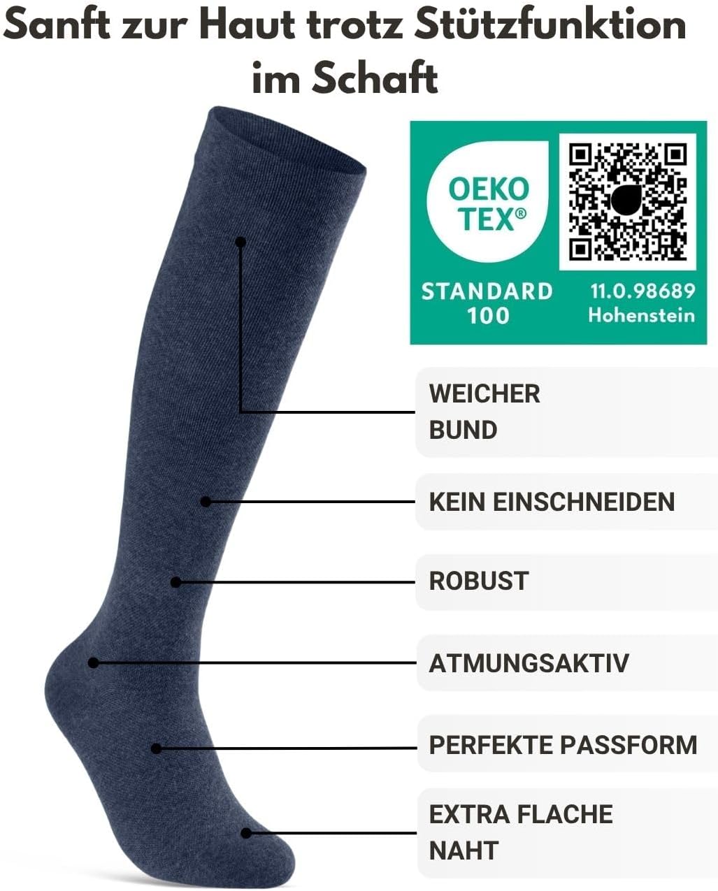 Detalle 2 de sockenkauf24 Stützstrümpfe Reisestrümpfe 1 Paar
