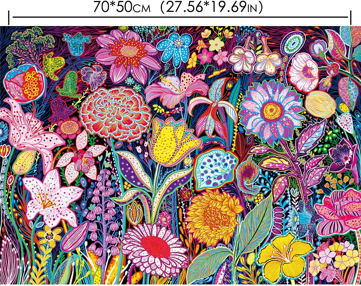 Thumbnail 6 de HUADADA 1000-Piece Jigsaw Puzzle for Adults – Flower Puzzle with 70x50 cm finish
