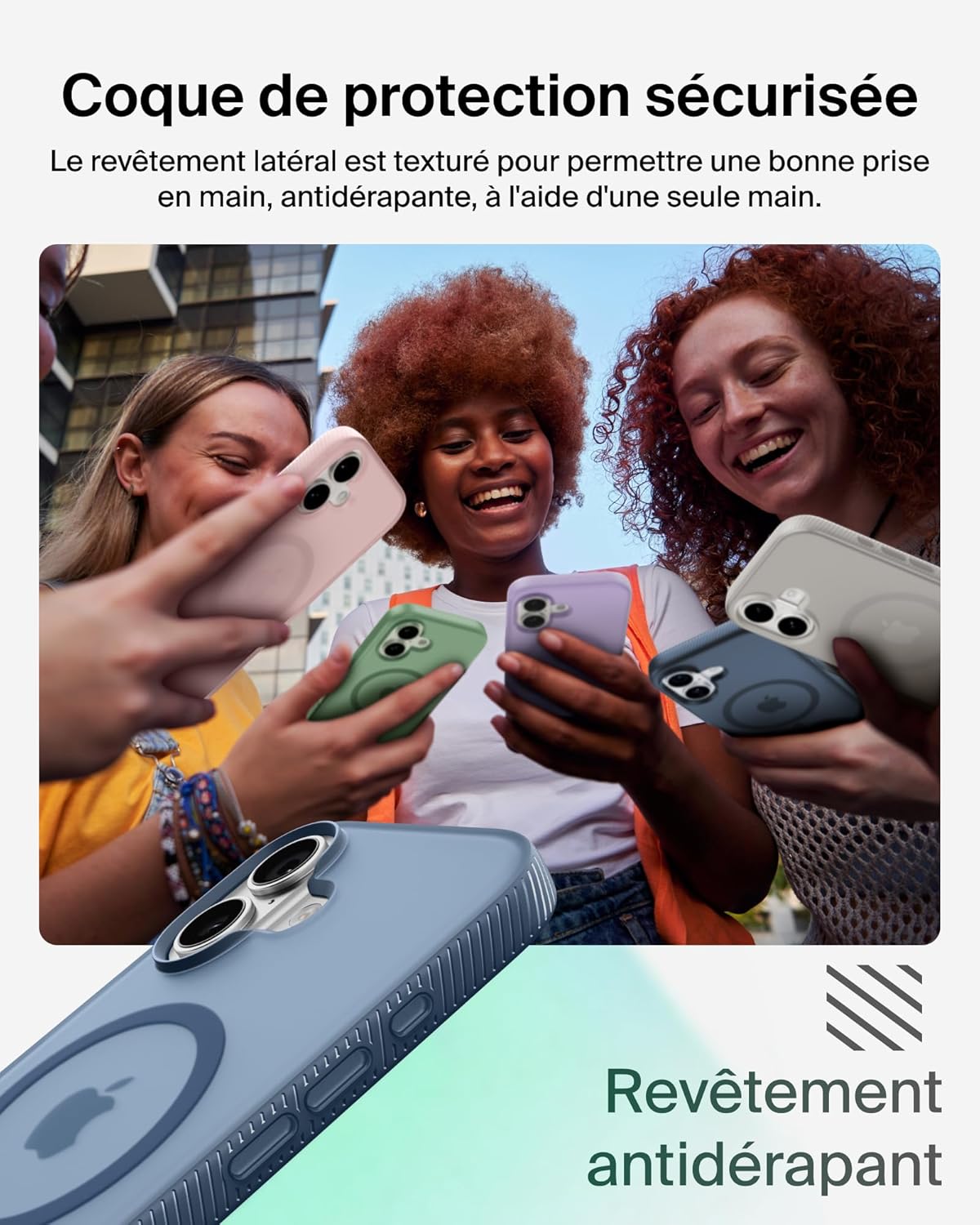 Thumbnail 3 de Belkin SheerForce Grip Coque iPhone 17 — protection légère, grip antidérapant et MagSafe