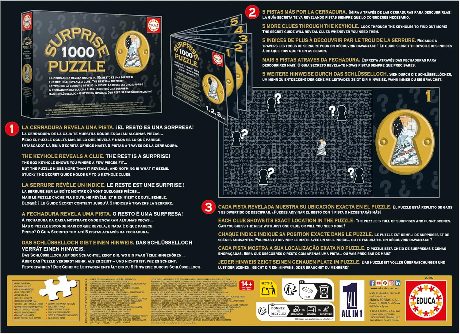 Thumbnail 1 de Educa Puzzle Surprise natalizio da 1000 pezzi per adulti (14+), puzzle a sorpresa con lucchetto