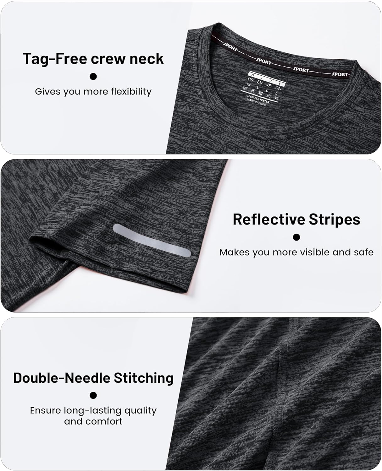 Thumbnail 3 de MAGCOMSEN Herren Sportshirt Kurzarm – schnelltrocknendes, atmungsaktives Funktionsshirt für Training und Outdoor