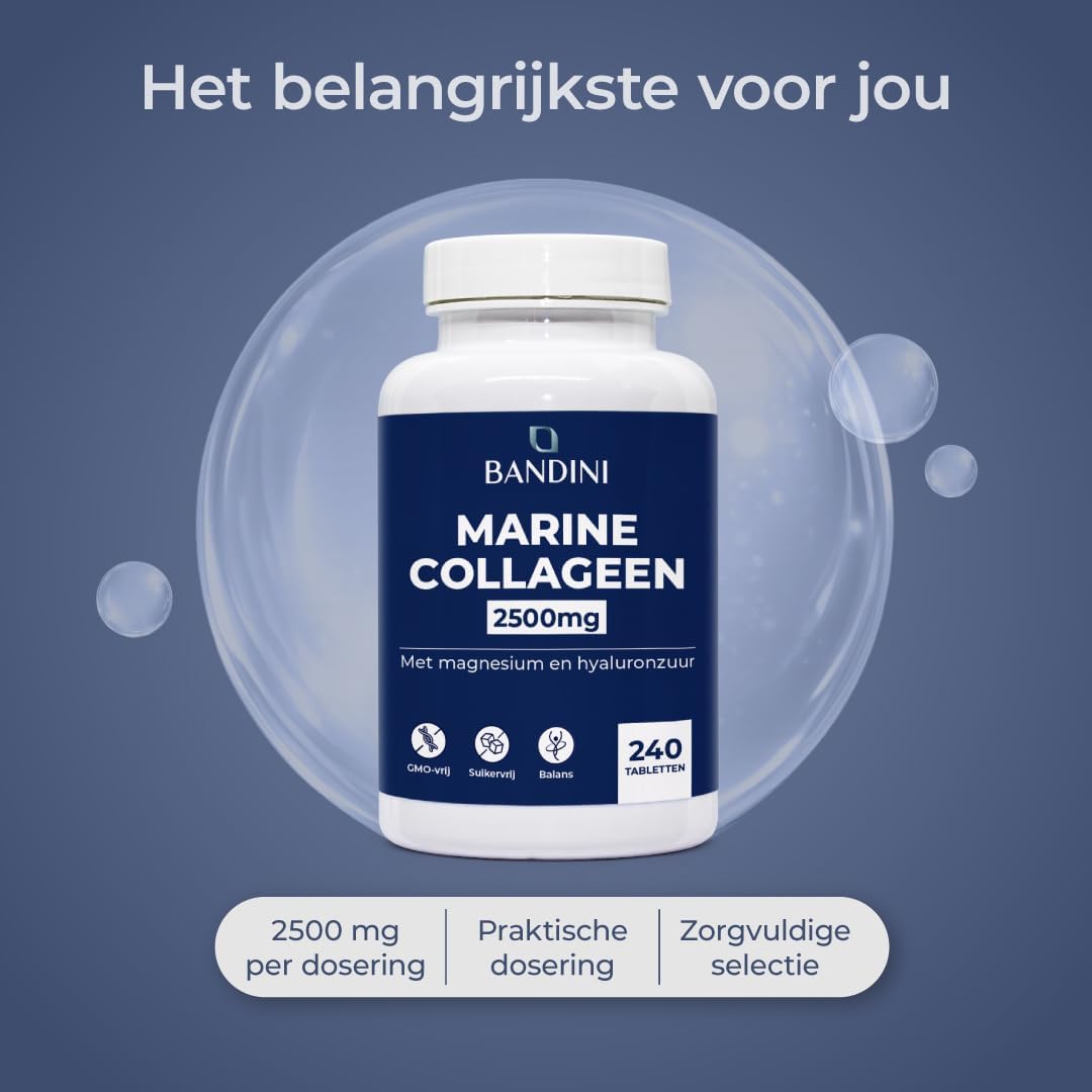 Detalle 2 de BANDINI Pure Marine Collageen Peptan® tabletten met hyaluronzuur, 240 stuks