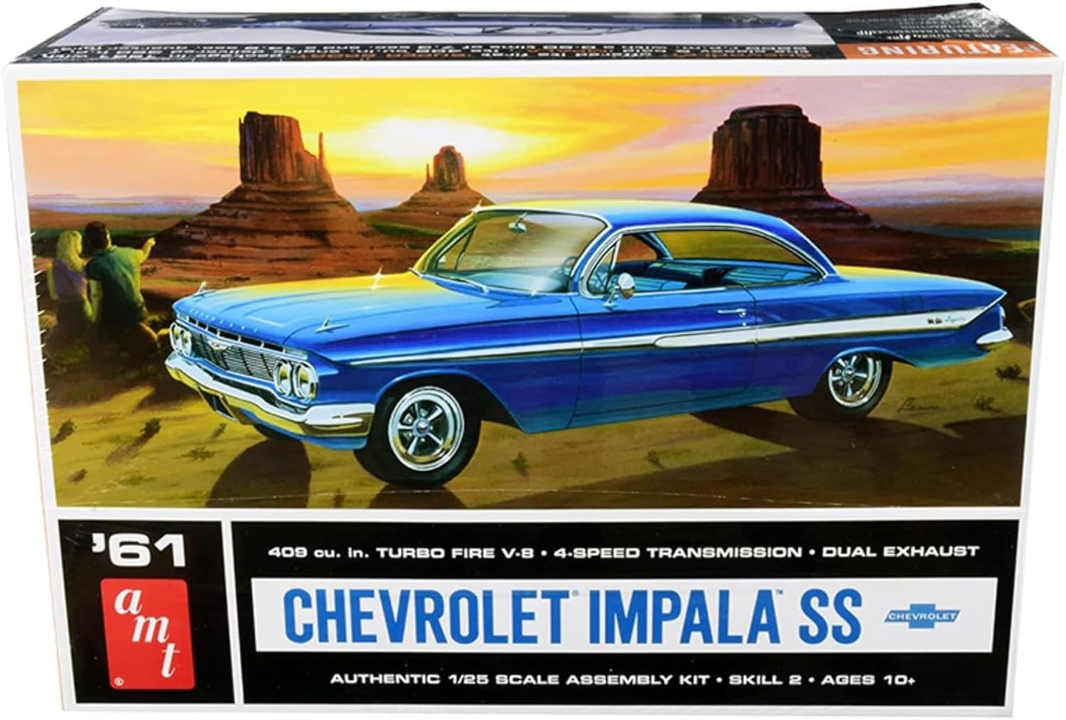 Detalle de プラッツ AMT1013 1/25 1961 シボレー インパラSS プラモデルキット