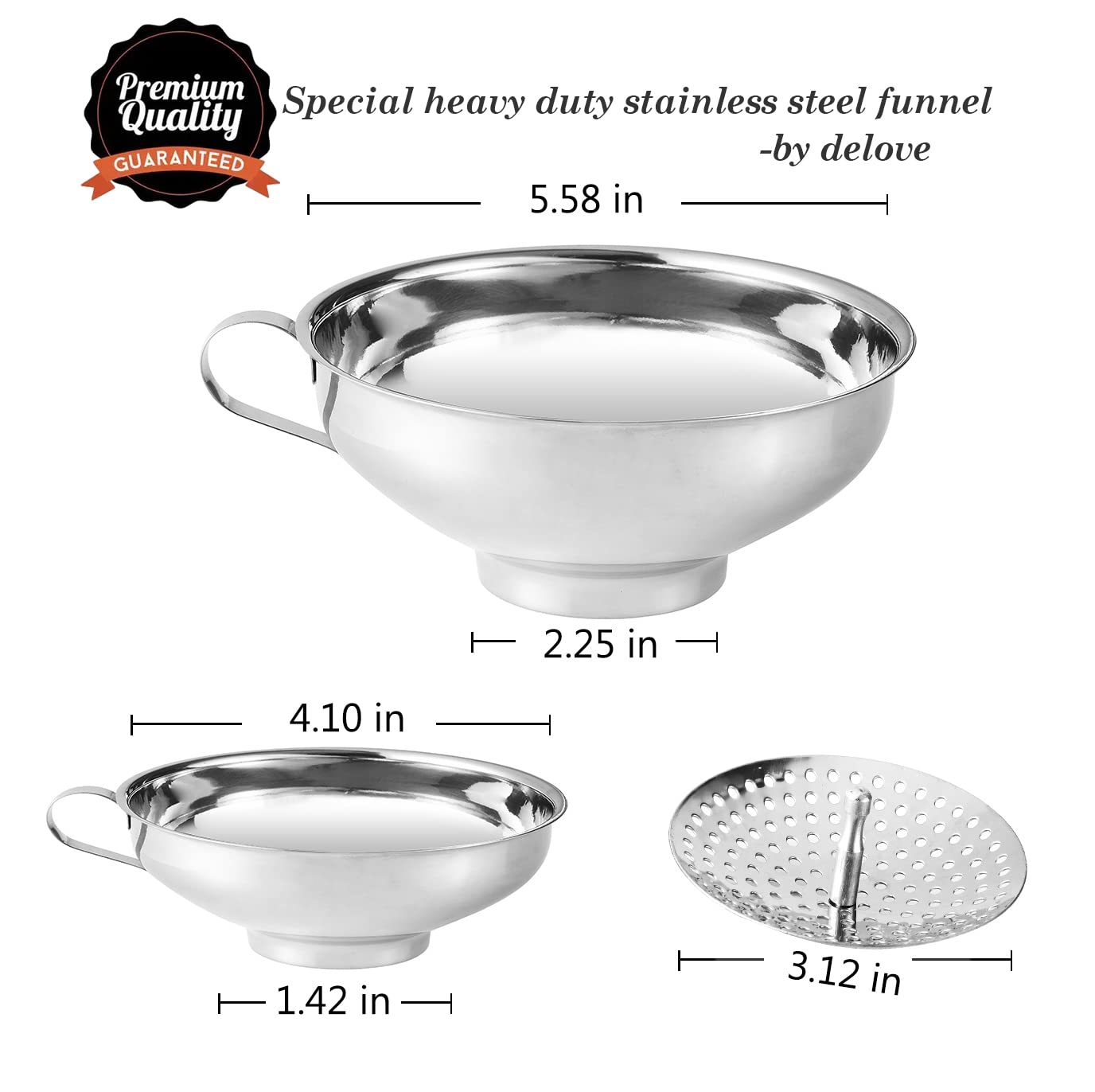 Detalle 2 de Delove Canning Funnel, Stainless Steel