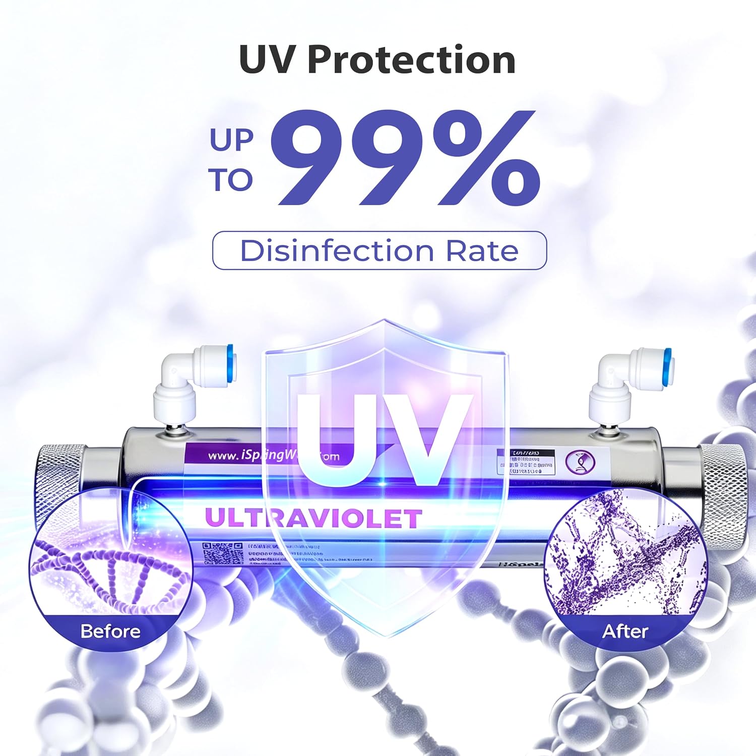 Detalle 2 de iSpring RCC7AK-UV 7-Stage Under Sink Reverse Osmosis System with Alkaline Remineralisation + UV, 75 GPD
