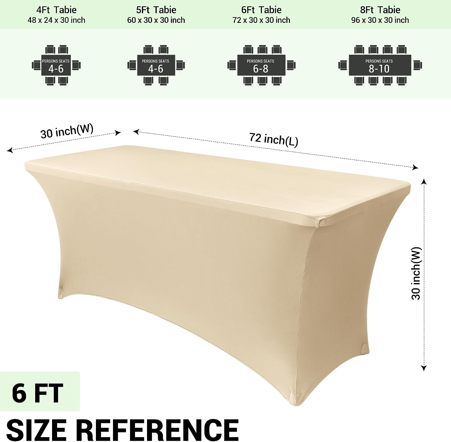 Detalle de Obstal Stretch Table Cover 6 ft 🍽