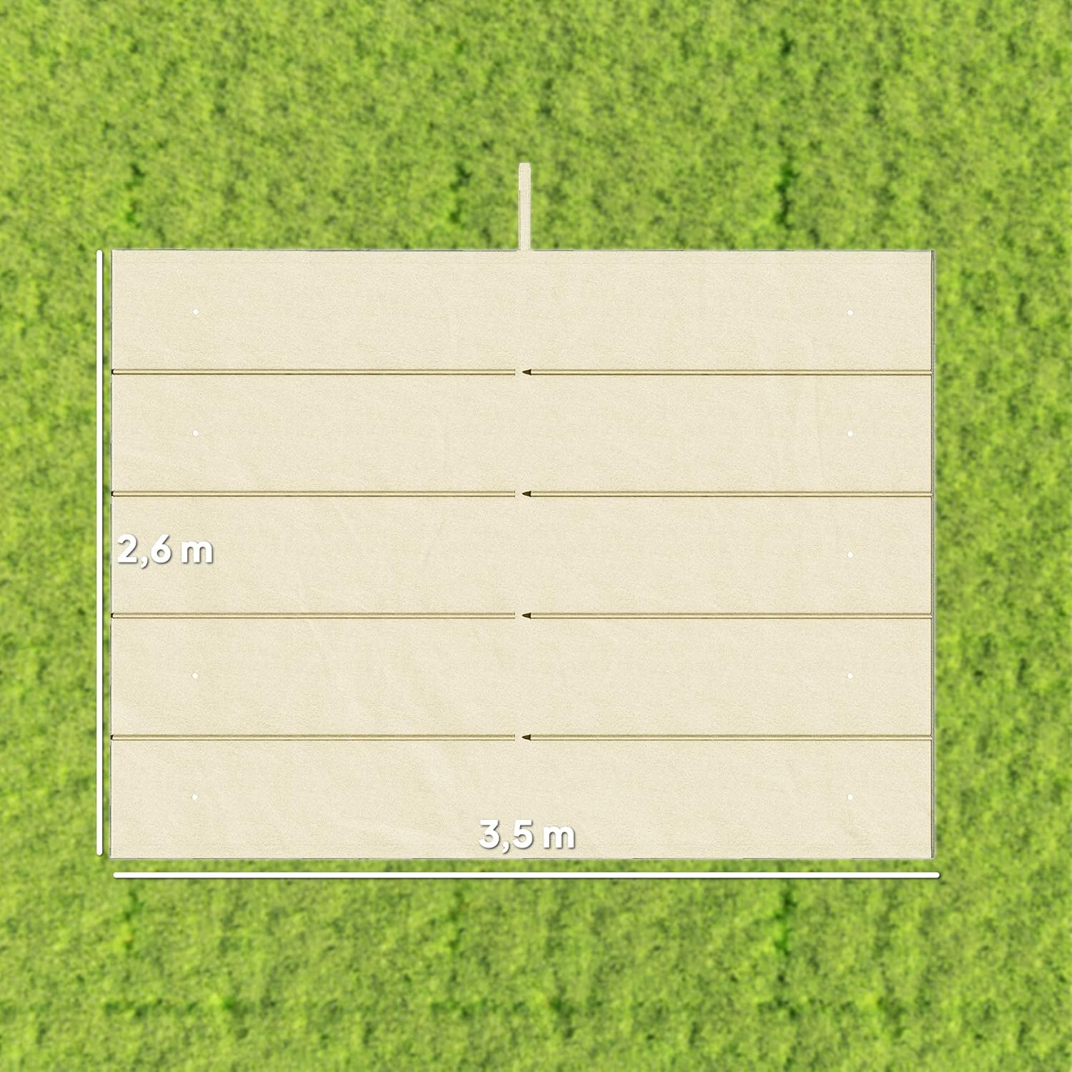 Thumbnail 2 de Toile de toit Outsunny pour pergola rétractable 4 x 3 m (350 x 260 cm) crème