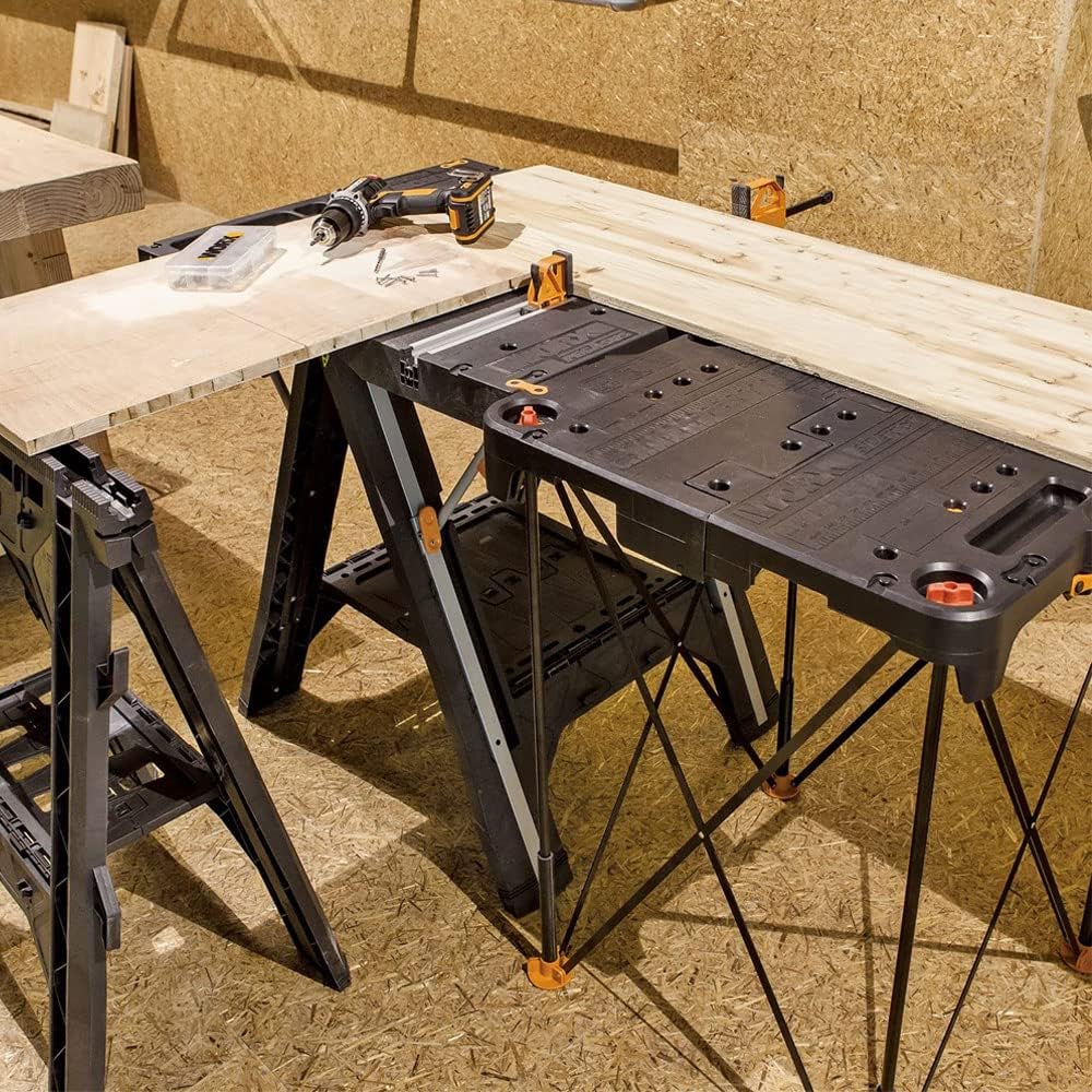 Detalle de WORX Table de Travail Pliable Sidekick WX066 — robuste, portable et polyvalente