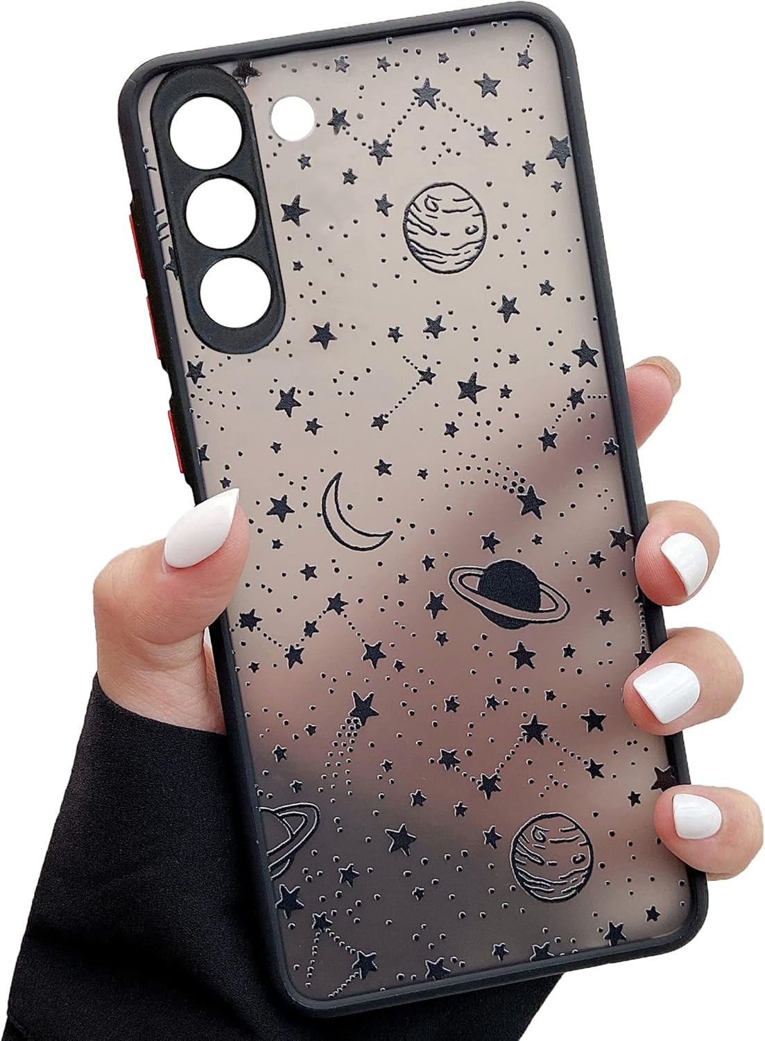 Thumbnail 5 de ZTOFERA Planet Sky Star Pattern Case for Samsung Galaxy S25 Ultra 5G (6.9") — Frosted Clear Back, Black Sky