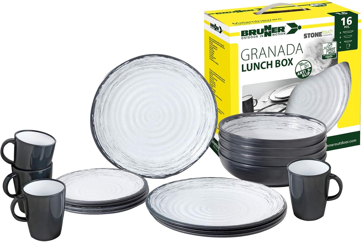 Detalle de Brunner Granada 16 Piezas - Set Antideslizante para Camping 🏕