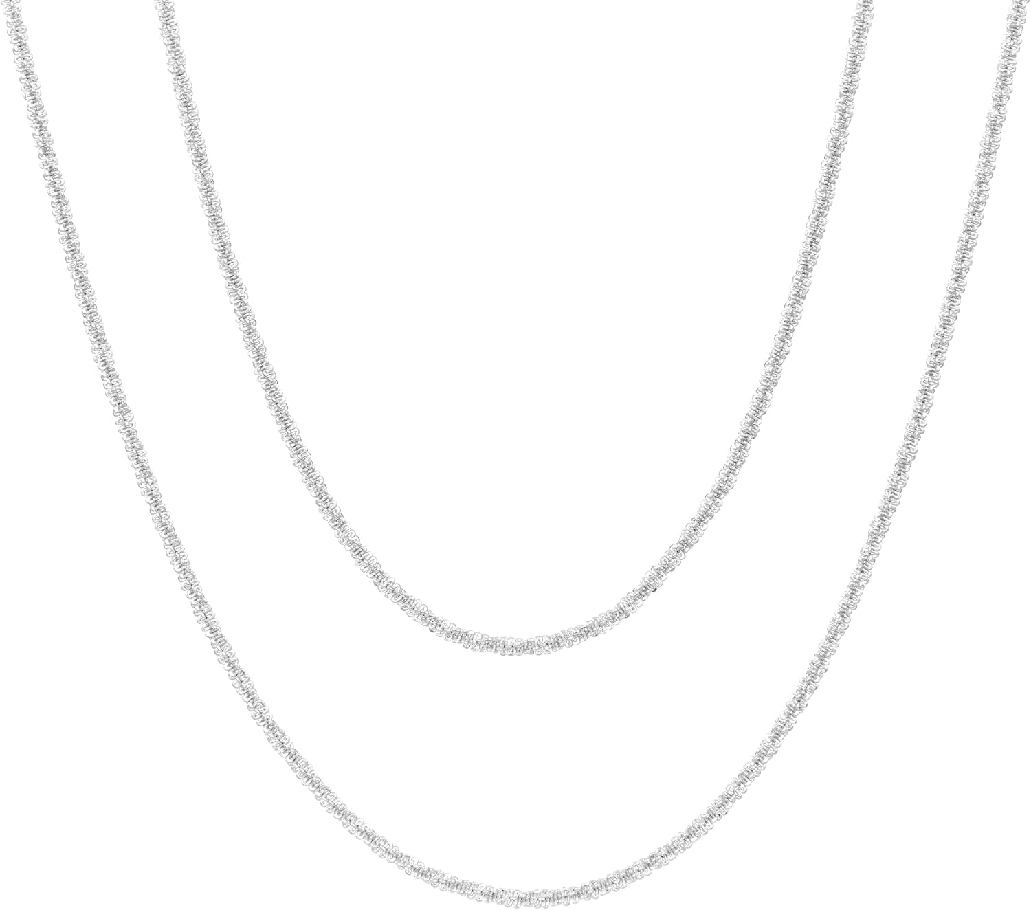 Detalle 2 de Kenivira Silber Layered Halskette für Damen – verstellbare, versilberte Ketten im Set