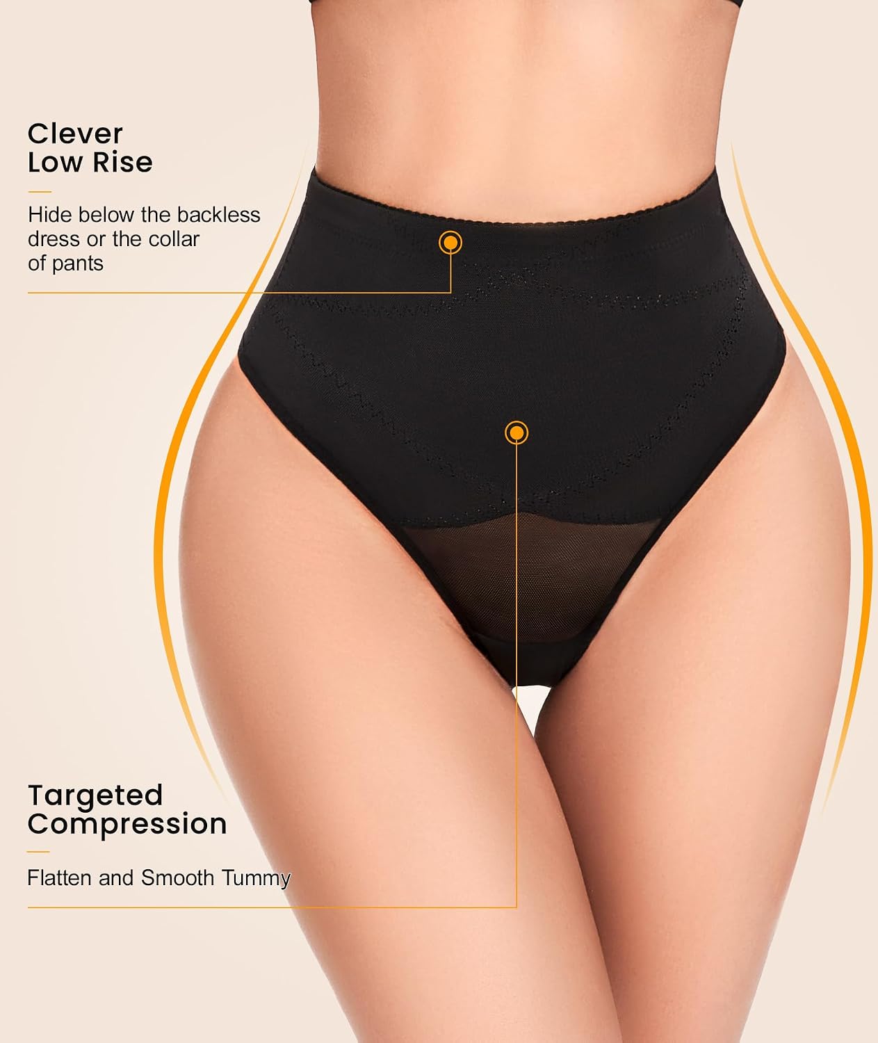Detalle 2 de SIMIYA Thong Shapewear in Mesh