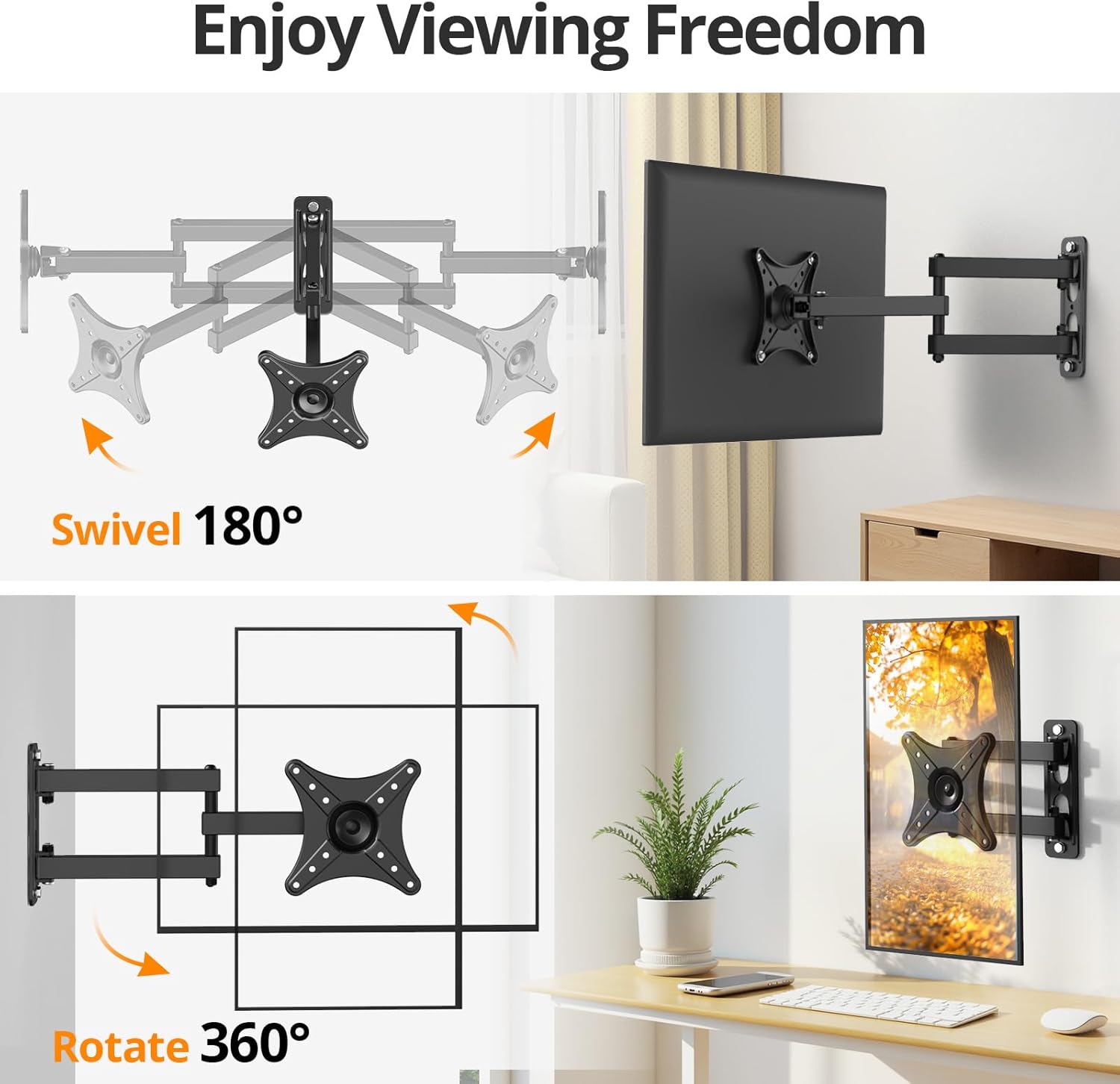 Thumbnail 1 de IWORKBOARD Full Motion TV Monitor Wall Mount Bracket (13–32 in, Max VESA 100x100mm, up to 33 lbs)