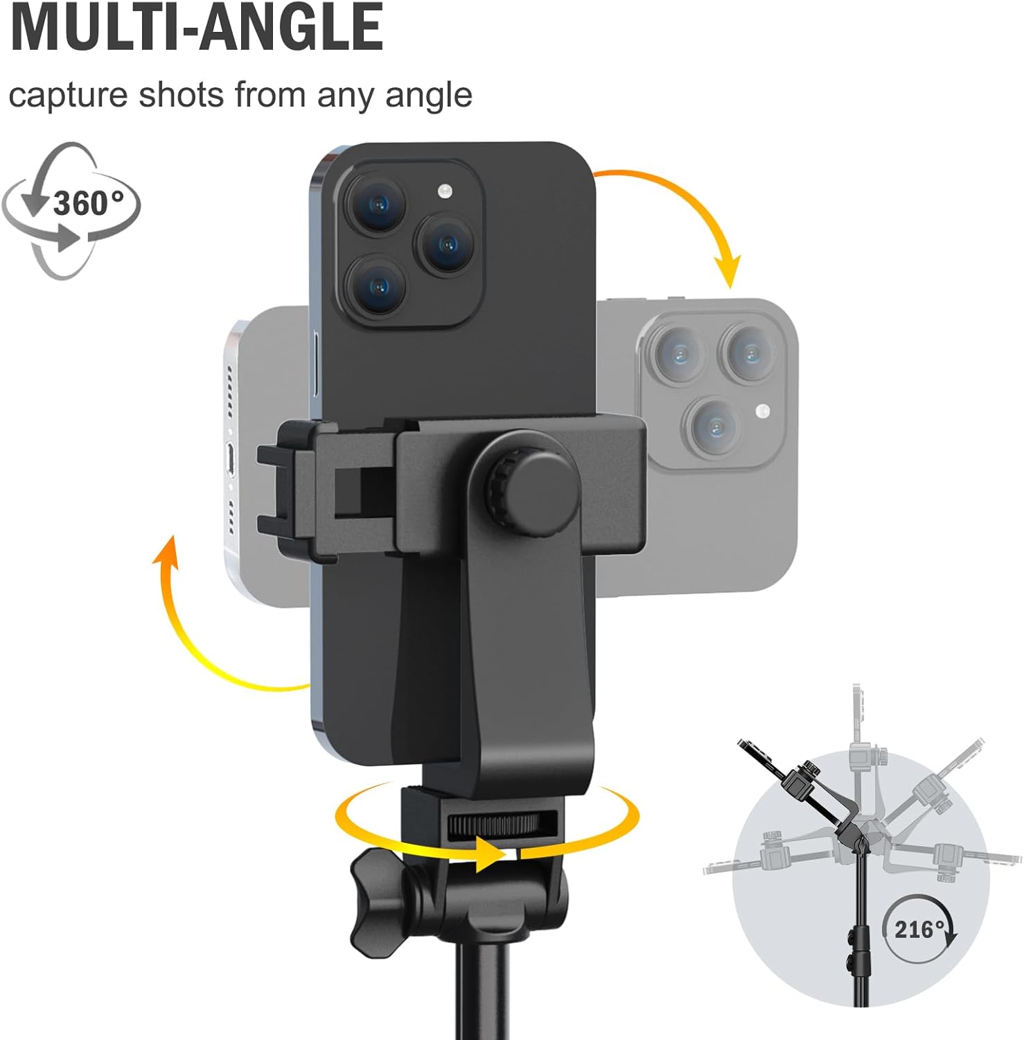 Thumbnail 2 de Liphisy 64" Tripod for Cell Phone & Camera