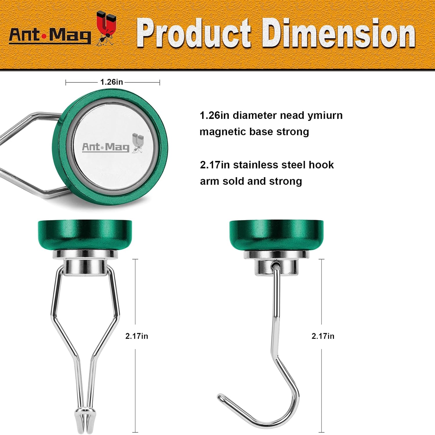 Thumbnail 1 de Ant Mag Magnetic Hooks 100 lb