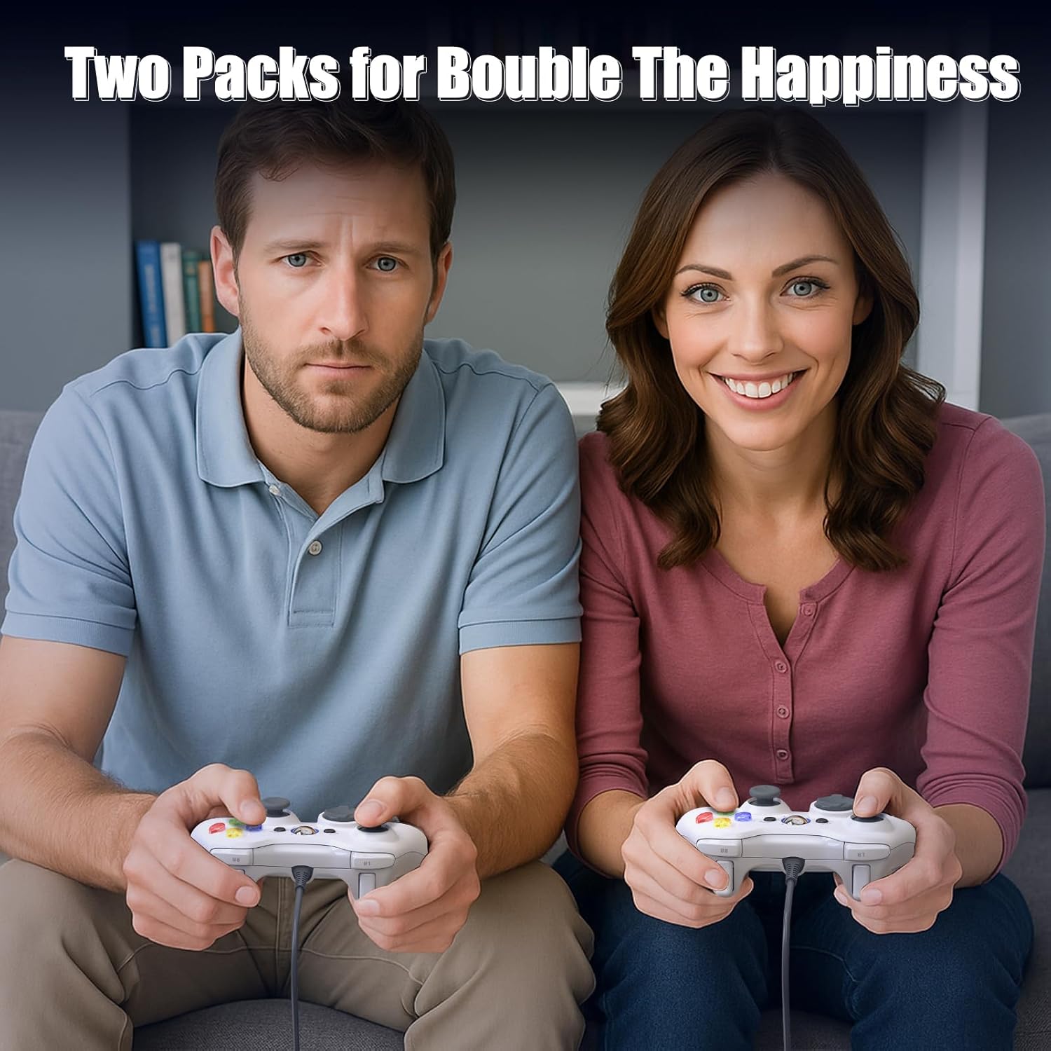 Thumbnail 6 de Gamrombo Wired Controller for Xbox 360 (2-Pack) with Dual Vibration and 2.5mm Headphone Jack