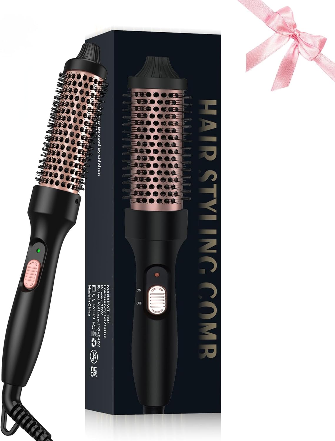 UKLISS Thermobürste 32mm – 3-in-1 Rundbürste für glatte, voluminöse Looks bis 200℃