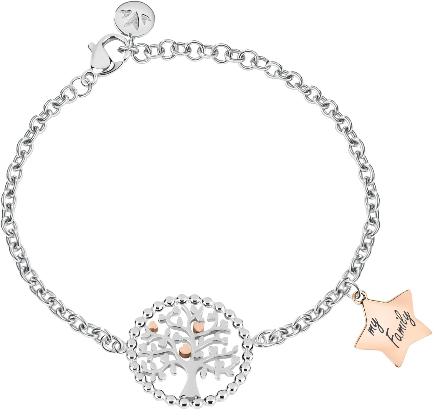 Detalle de Morellato Bracciale da donna SAQE14, Collezione Talismani – acciaio e accento in oro rosa