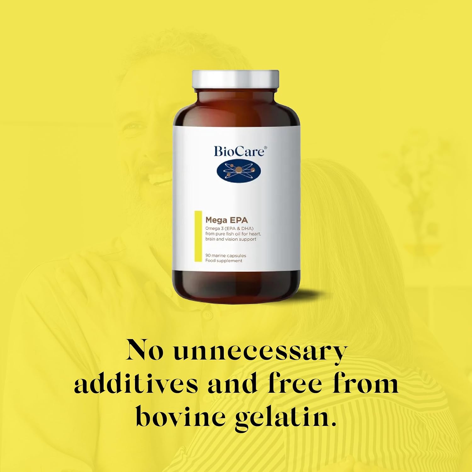 Detalle de BioCare Mega EPA – reines Fischöl mit Omega-3 (EPA & DHA), 90 Kapseln für Herz, Gehirn & Sehkraft