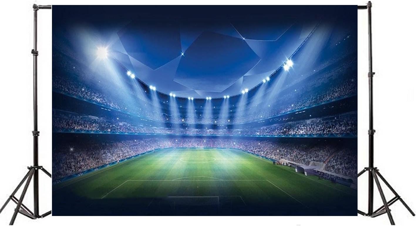 Detalle de Haosphoto Football Field Backdrop 10x8ft – Stadium Vinyl Photo Studio Backdrop